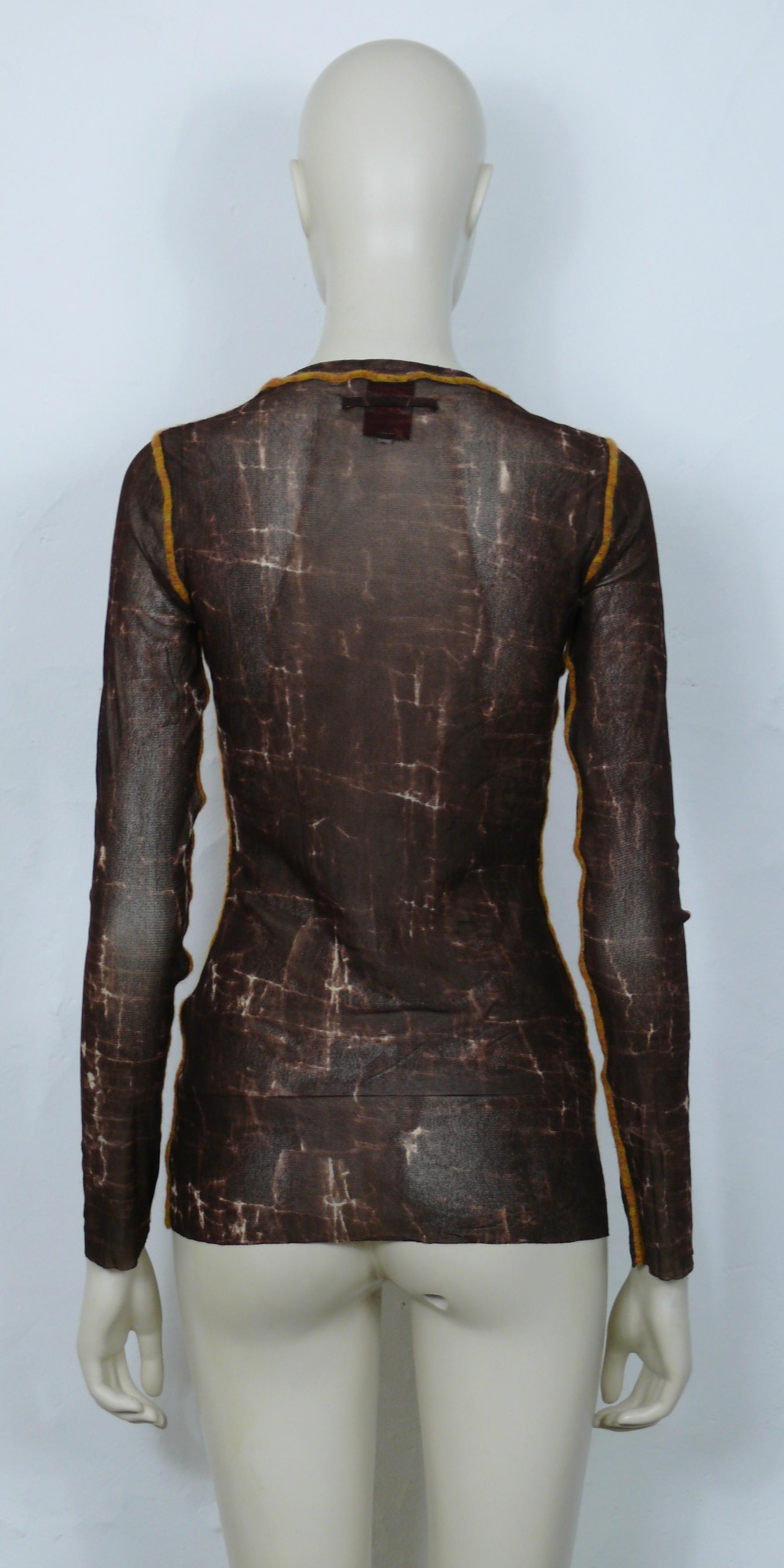 Jean Paul Gaultier Vintage Astrology Zodiac Sheer Mesh Top Size M In Good Condition In Nice, FR