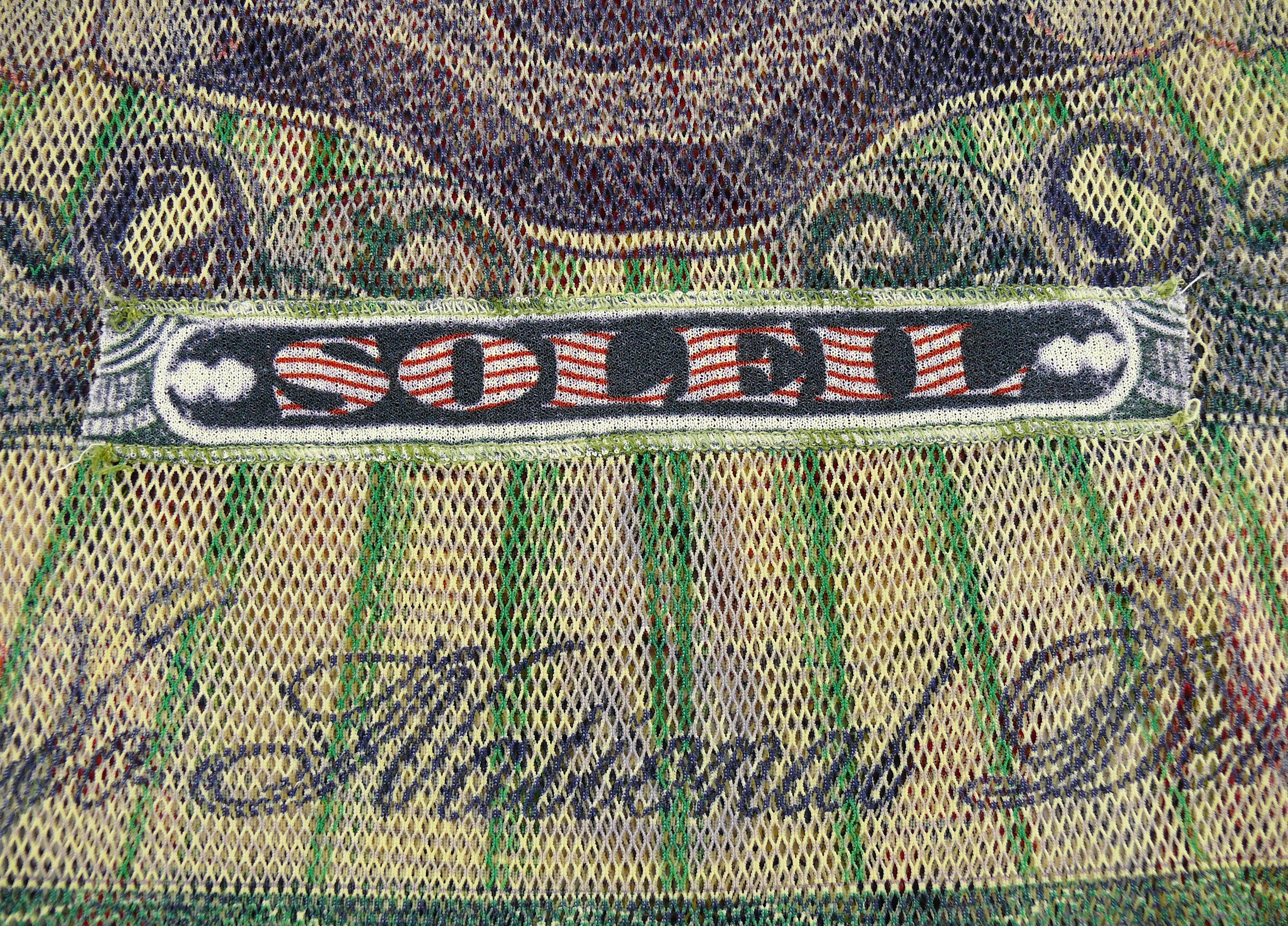 Brown Jean Paul Gaultier Vintage Banknote Print Sheer Fishnet Tank Top Size S