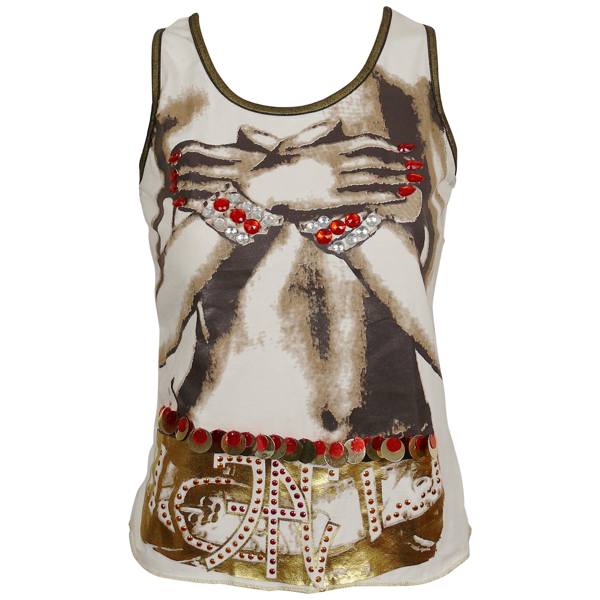 Jean Paul Gaultier Vintage Belly Dancer Trompe-l'Oeil Tank Top