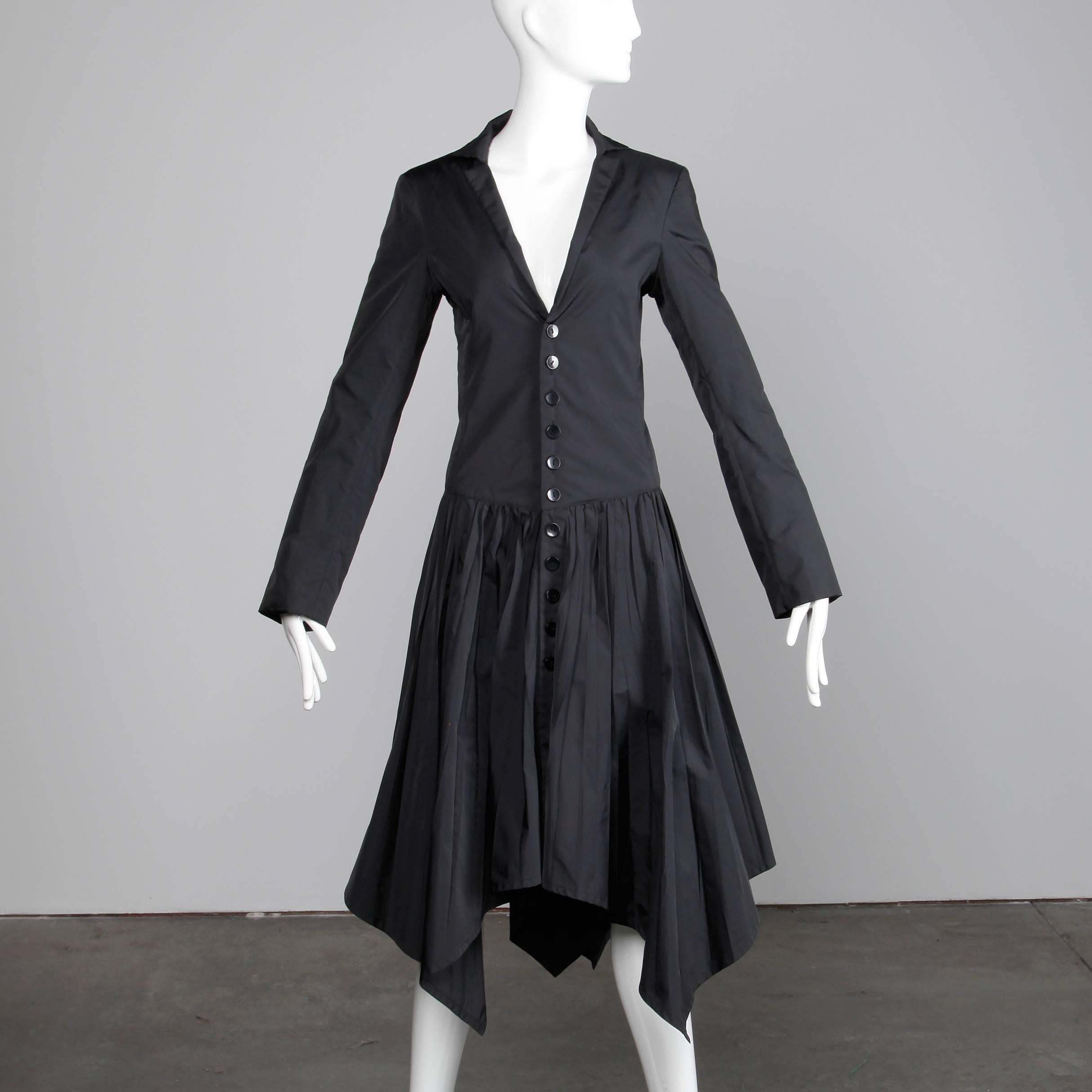 Jean Paul Gaultier Vintage Black Avant Garde Steampunk Coat or Dress, 1990s  For Sale 1