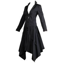 Jean Paul Gaultier Vintage Black Avant Garde Steampunk Coat or Dress, 1990s