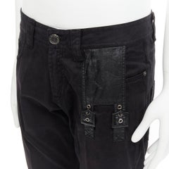 Jean-Paul Gaultier - Pantalon bondage noir vintage avec boucle, 30"