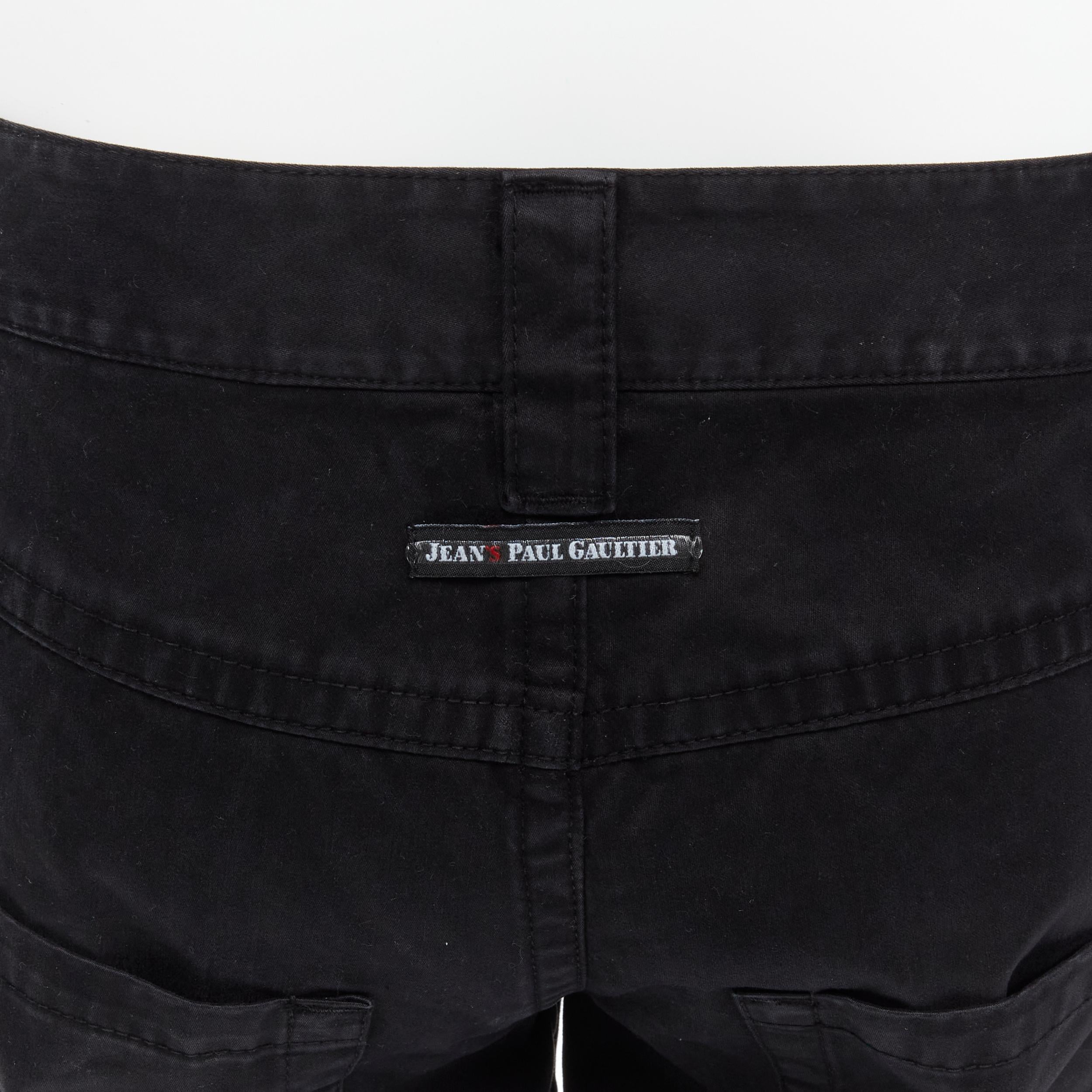 JEAN PAUL GAULTIER Vintage Schwarze Hose mit bondage-Schnalle-Detail 30