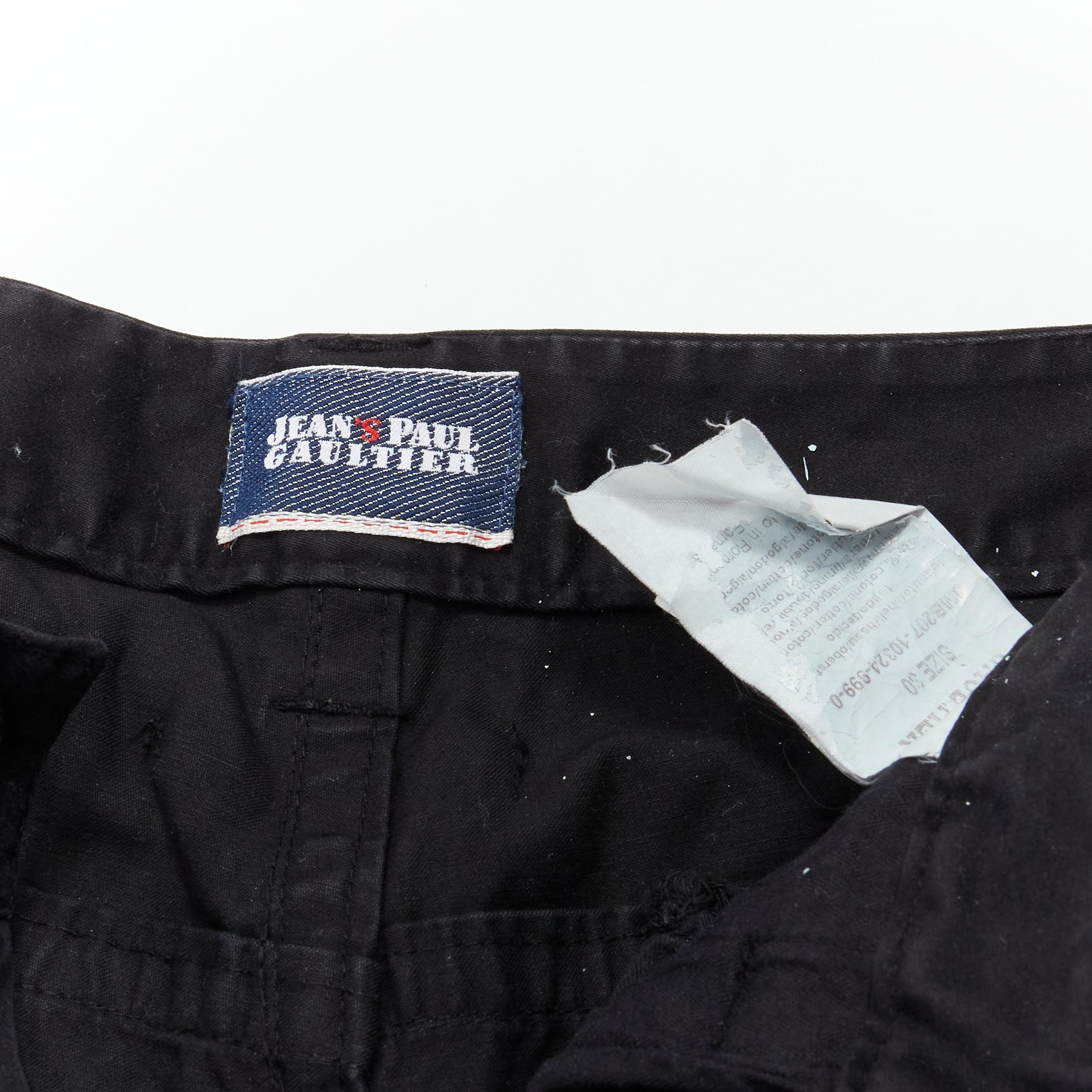 JEAN PAUL GAULTIER Vintage Schwarze Hose mit bondage-Schnalle-Detail 30