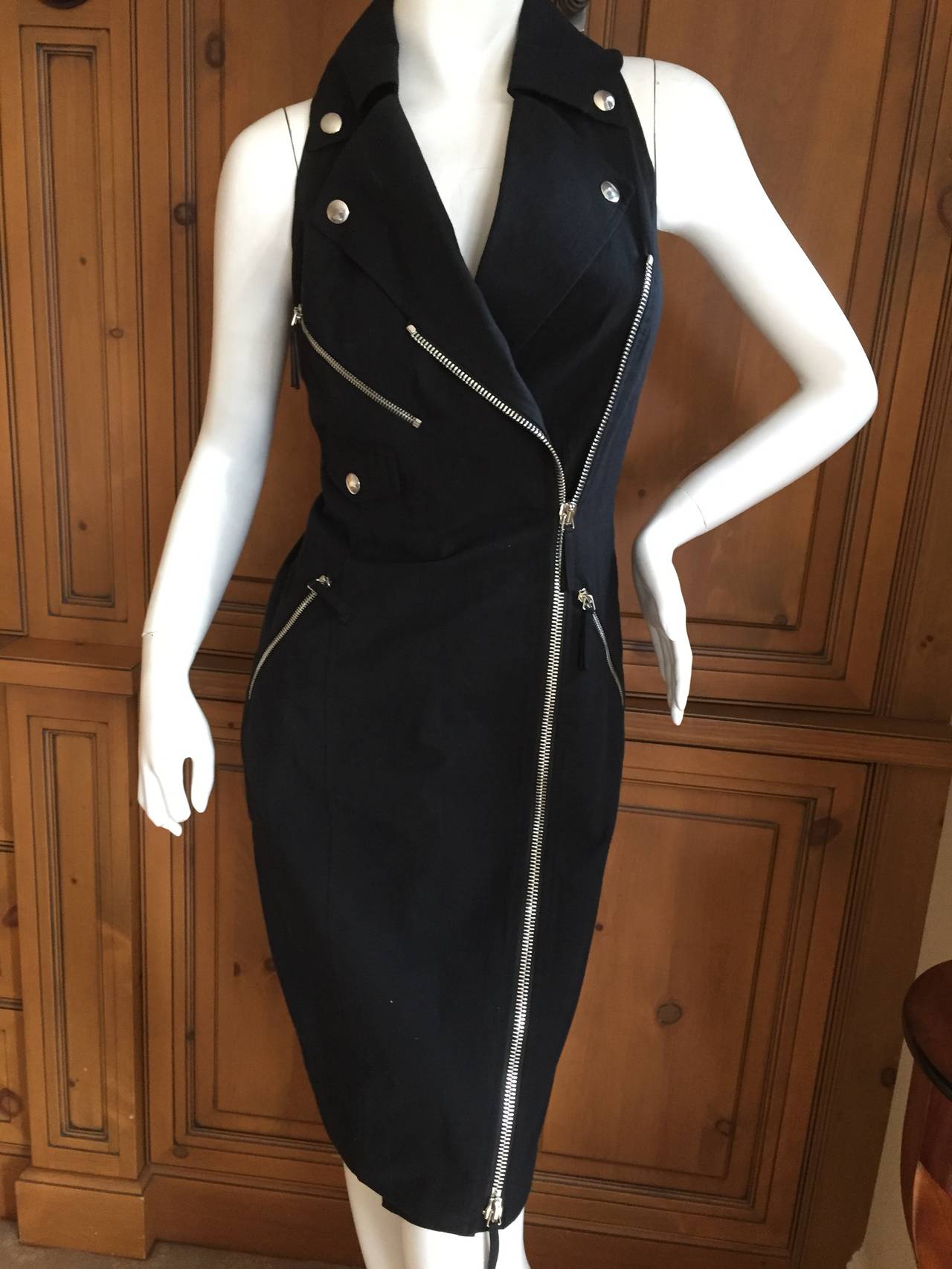 Jean Paul Gaultier Chic Black Vintage Cotton Moto Style Dress
 sz 36 (6)
Bust 38
