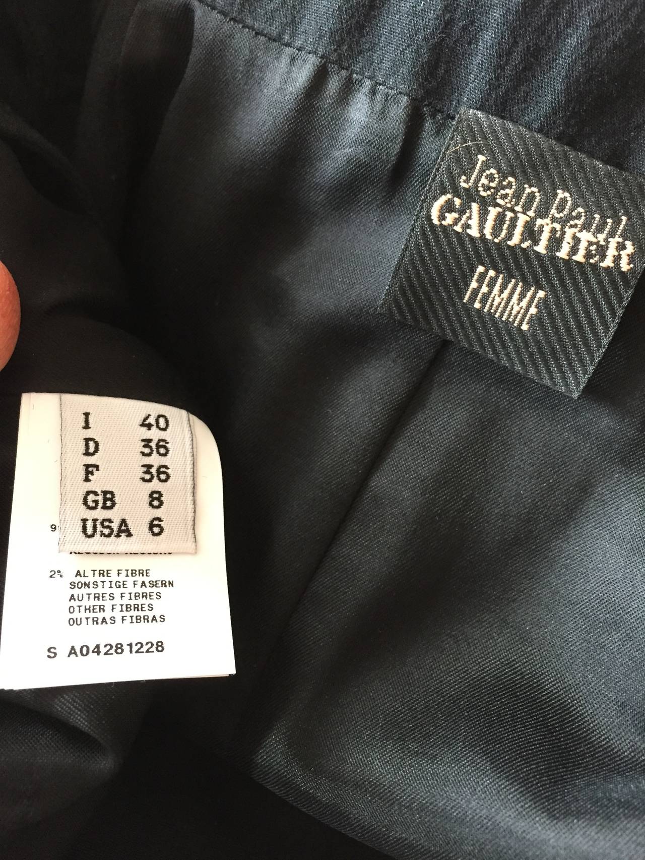 Jean Paul Gaultier Vintage Black Cotton Moto Style Dress For Sale 1