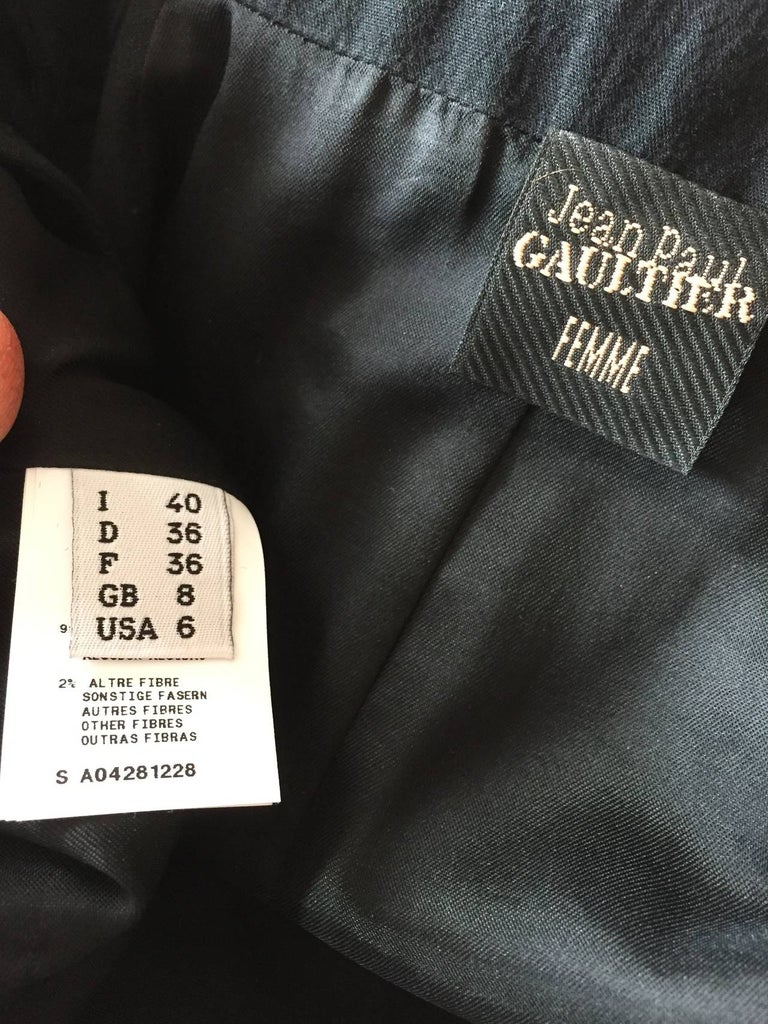 Jean Paul Gaultier Vintage Black Cotton Moto Style Dress For Sale at ...