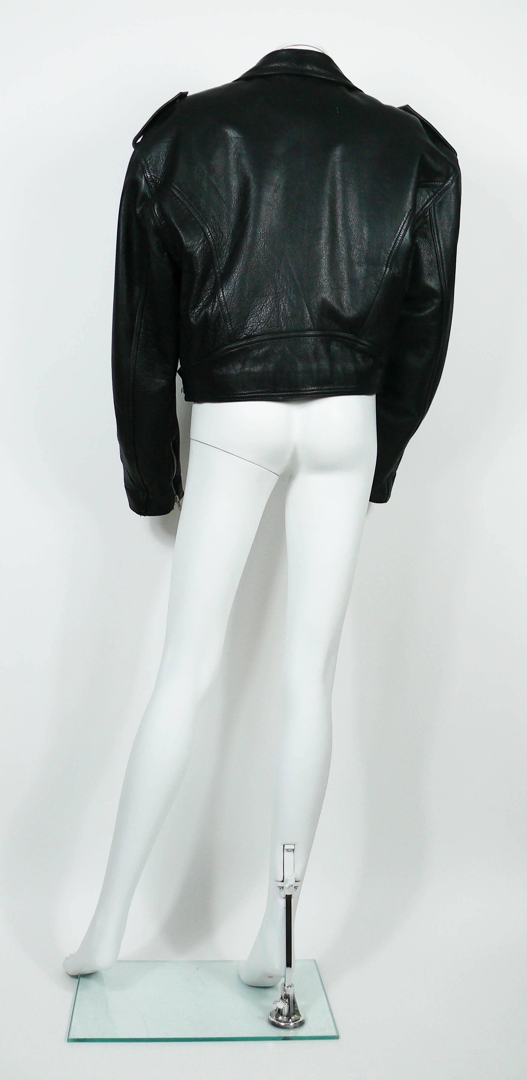 Jean Paul Gaultier Vintage Black Leather Perfecto Biker Jacket   3
