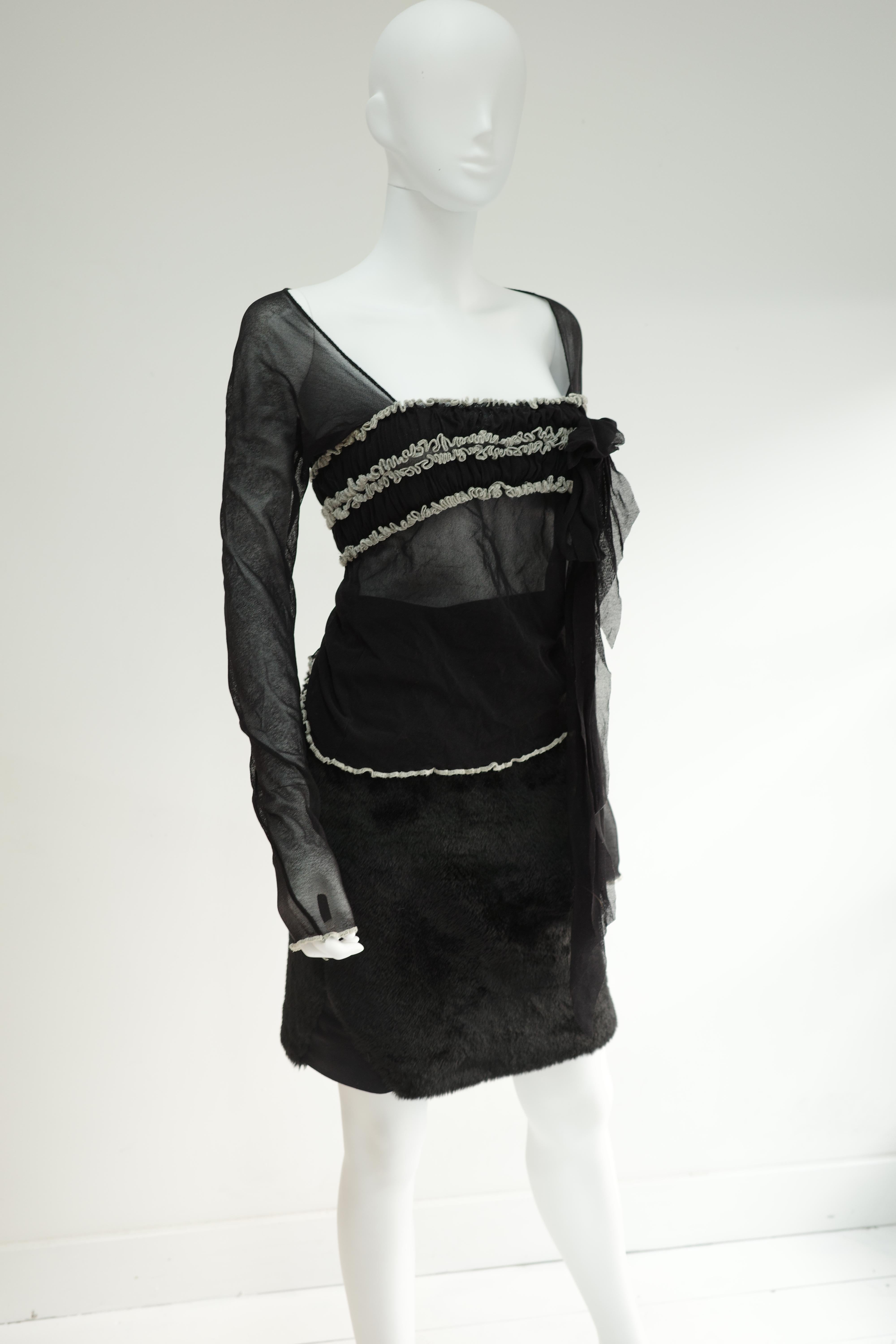 GAULTIER patterned 1990s mesh top