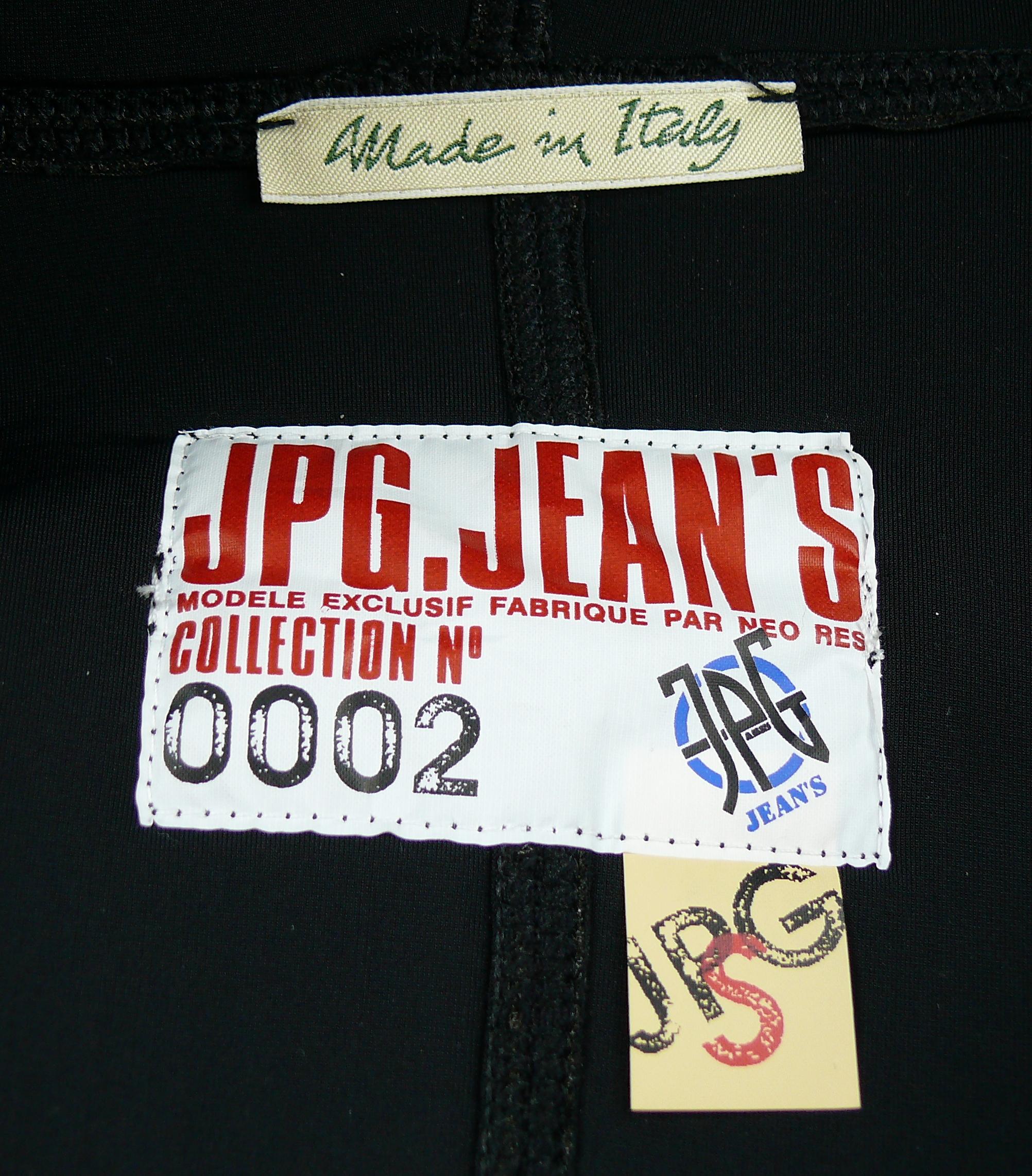 Jean Paul Gaultier Vintage Black Neoprene Multi Pocket Hooded Jacket Size S For Sale 5