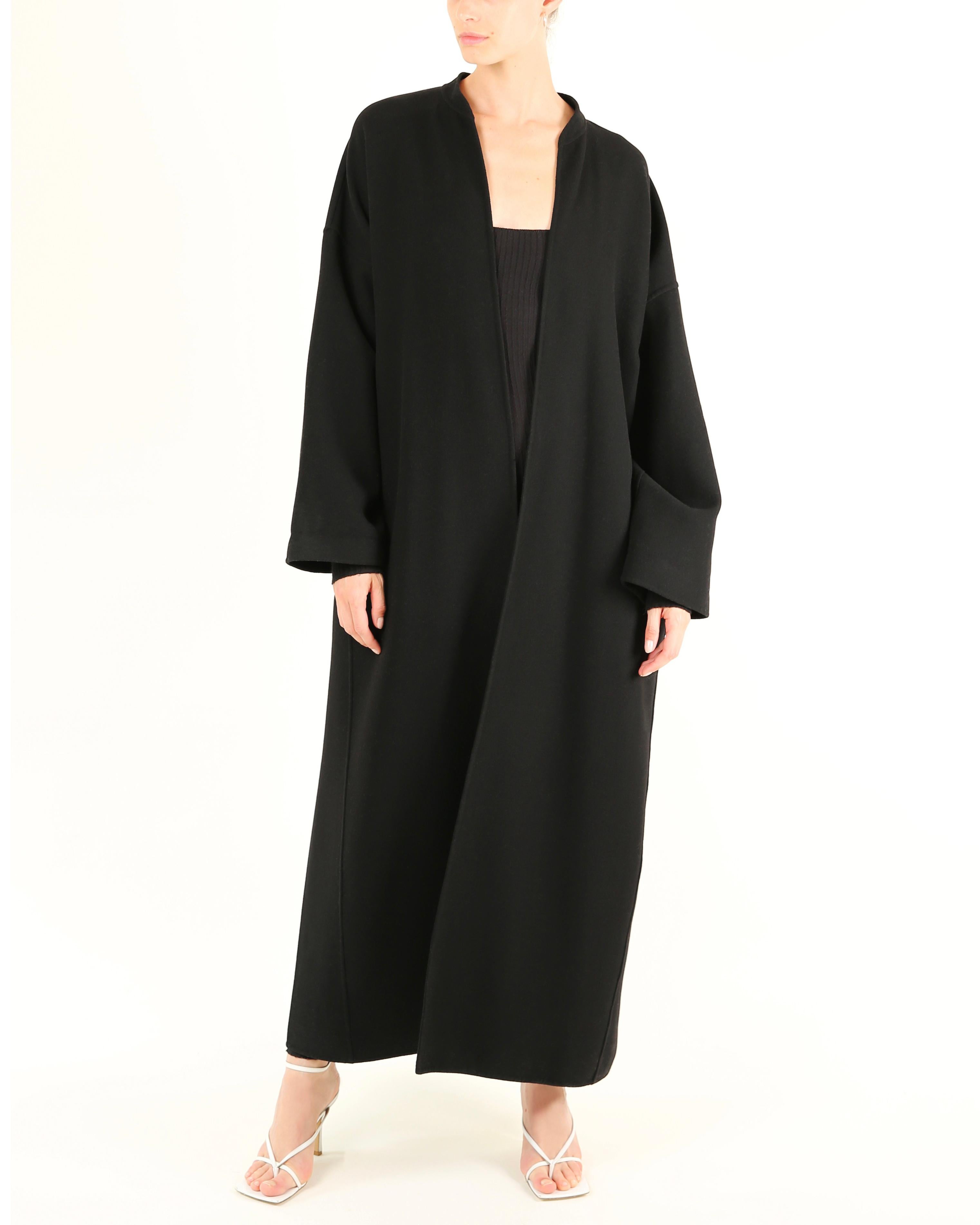 Jean Paul Gaultier vintage black oversized wool pleated long cocoon maxi coat  For Sale 5