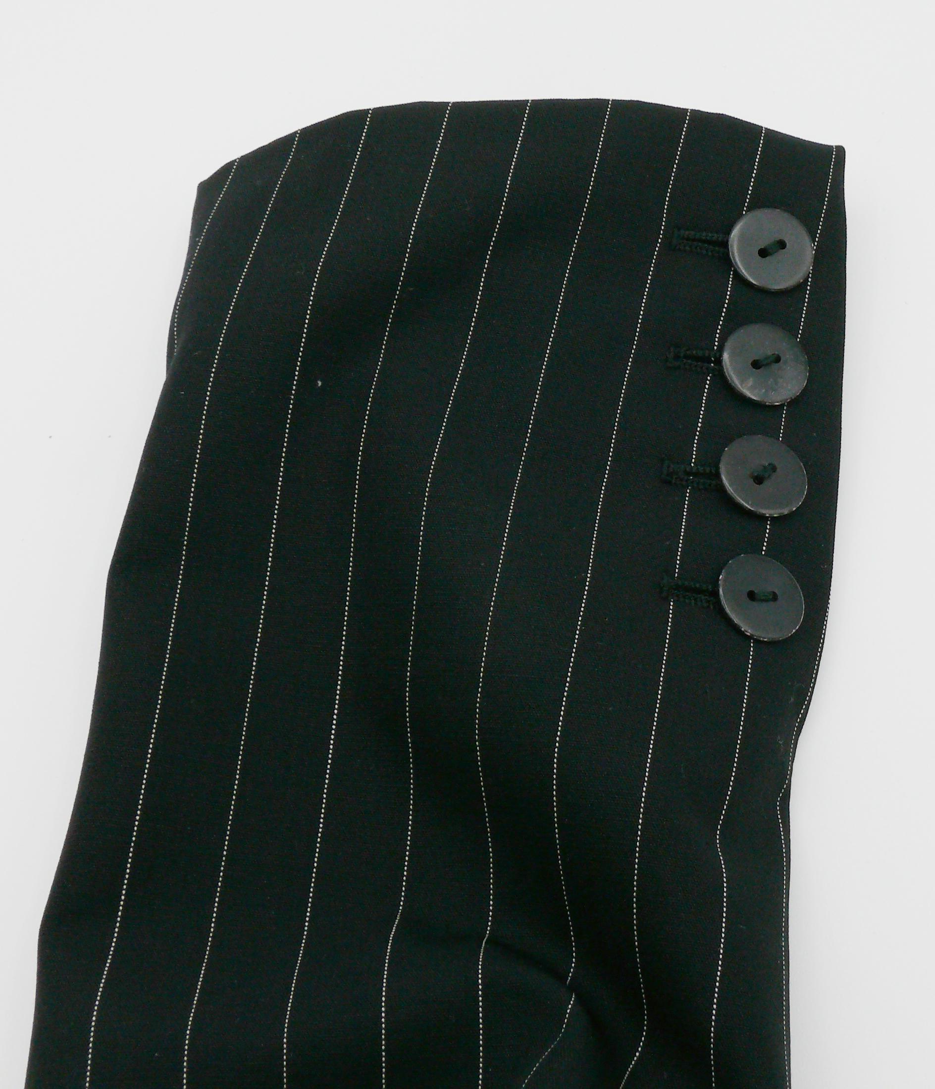 JEAN PAUL GAULTIER Vintage Black Pinstripe Cut-Out Waist Blazer Jacket For Sale 8