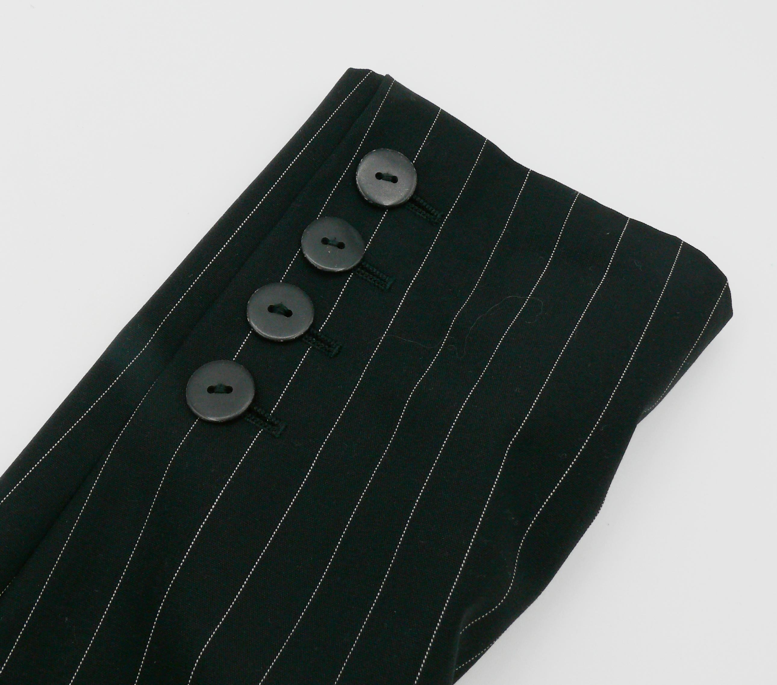 JEAN PAUL GAULTIER Vintage Black Pinstripe Cut-Out Waist Blazer Jacket For Sale 9