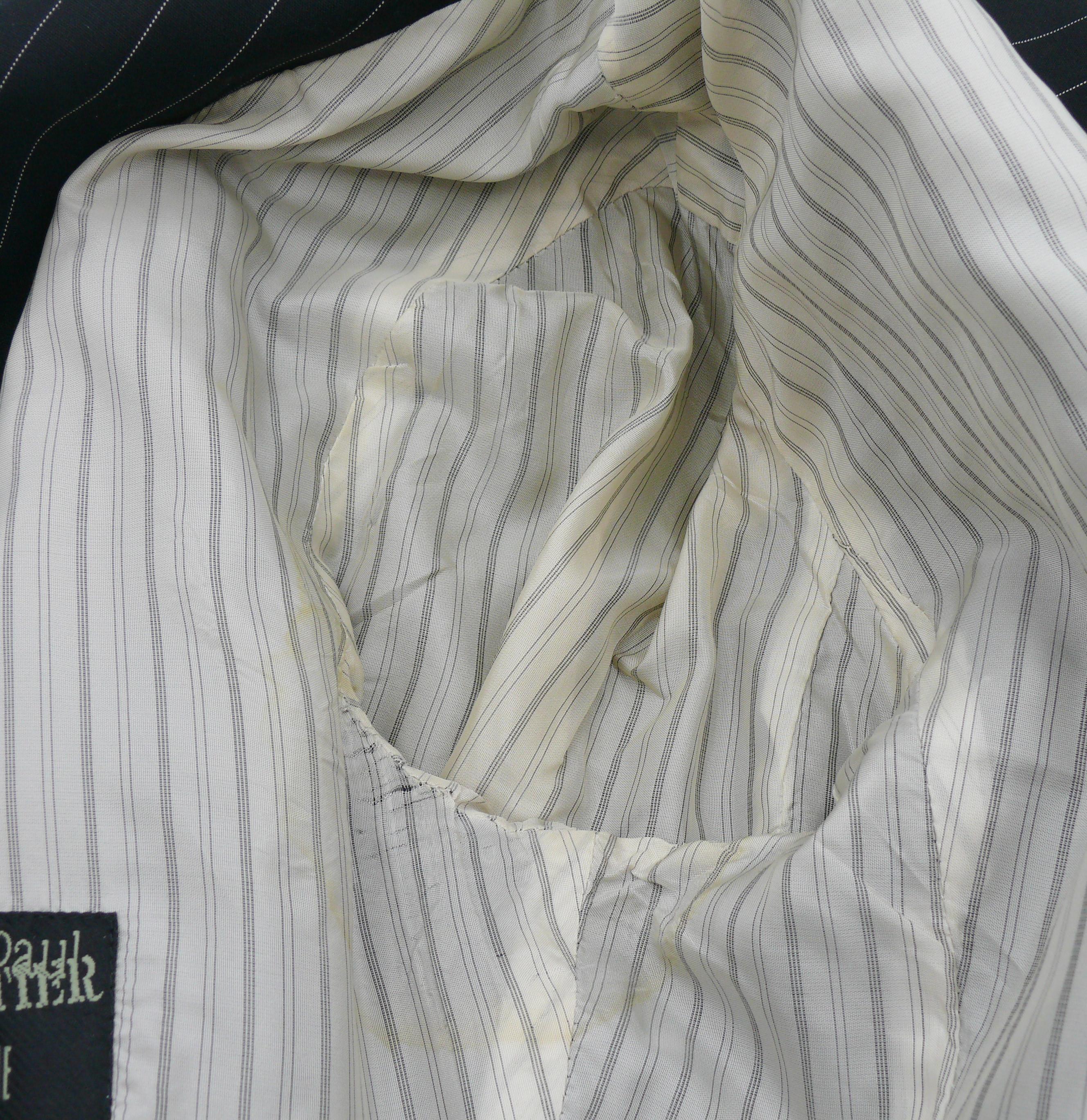 JEAN PAUL GAULTIER Vintage Black Pinstripe Cut-Out Waist Blazer Jacket For Sale 11