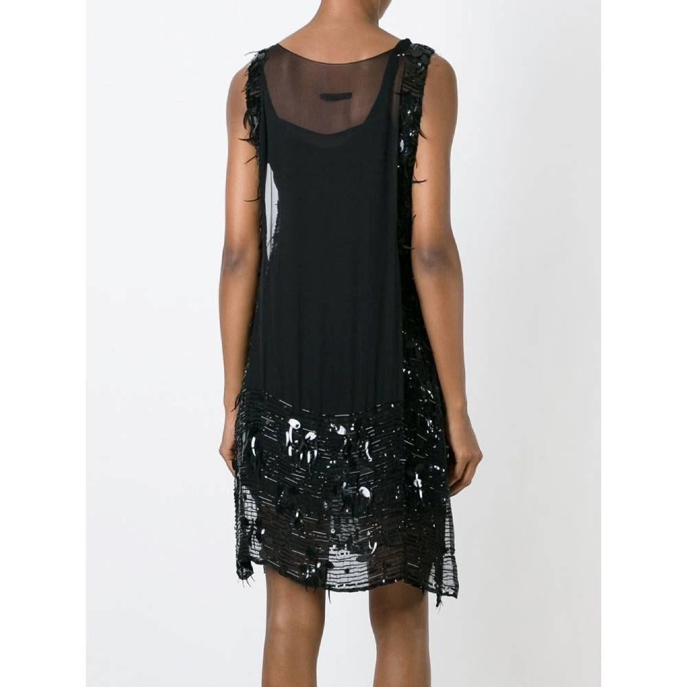 Women's Jean Paul Gaultier Vintage black semitransparent silk 2000s midi dress  For Sale