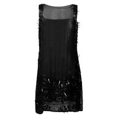 Jean Paul Gaultier Vintage black semitransparent silk 2000s midi dress 