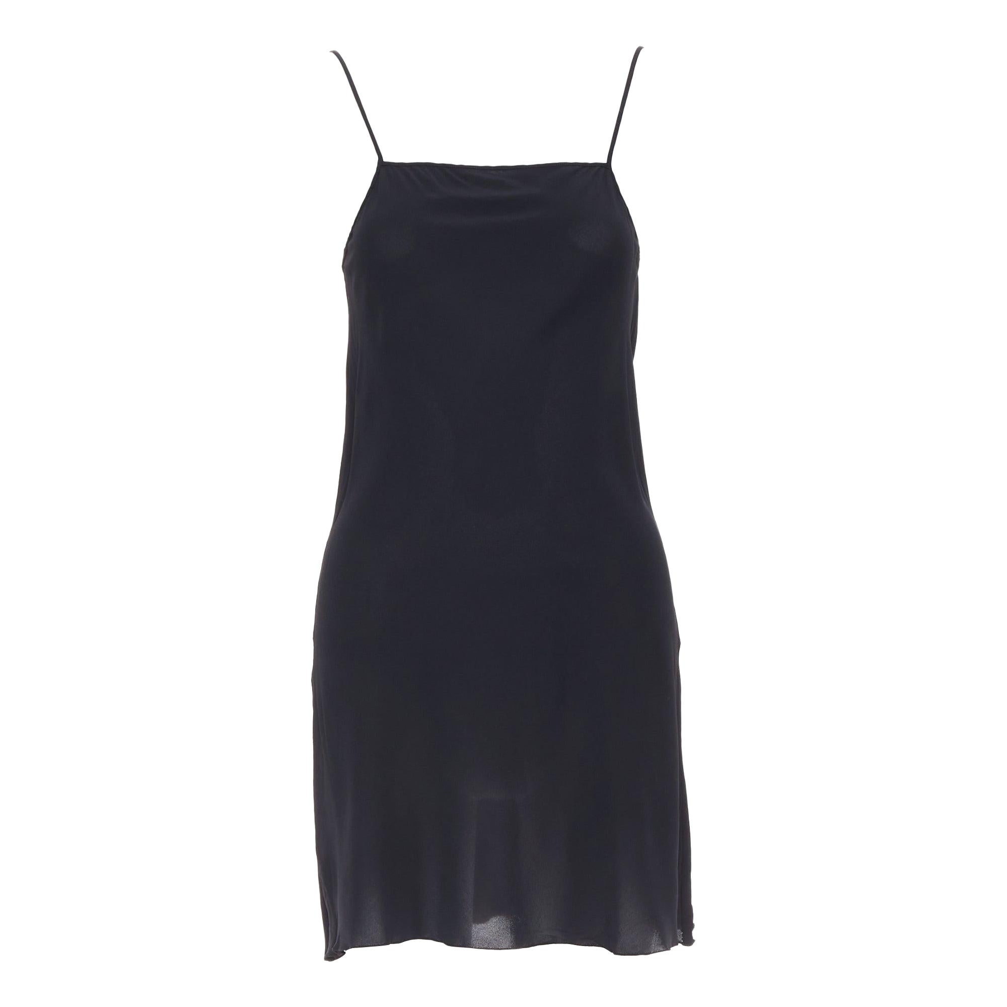 JEAN PAUL GAULTIER Vintage black silky mini slip dress IT38 XS