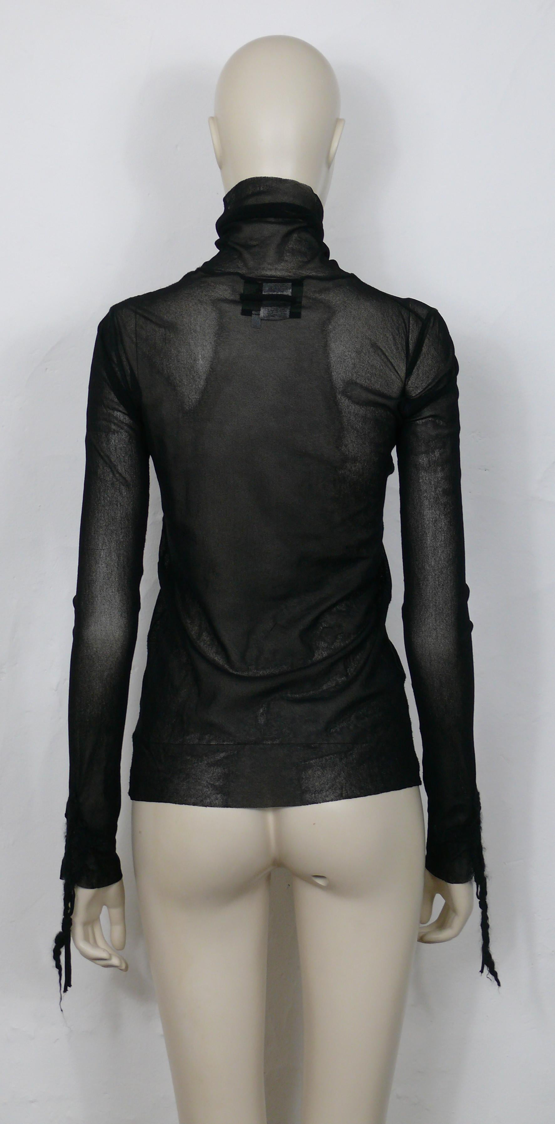 Jean Paul Gaultier Vintage Black Turtleneck Top Size M In Good Condition In Nice, FR