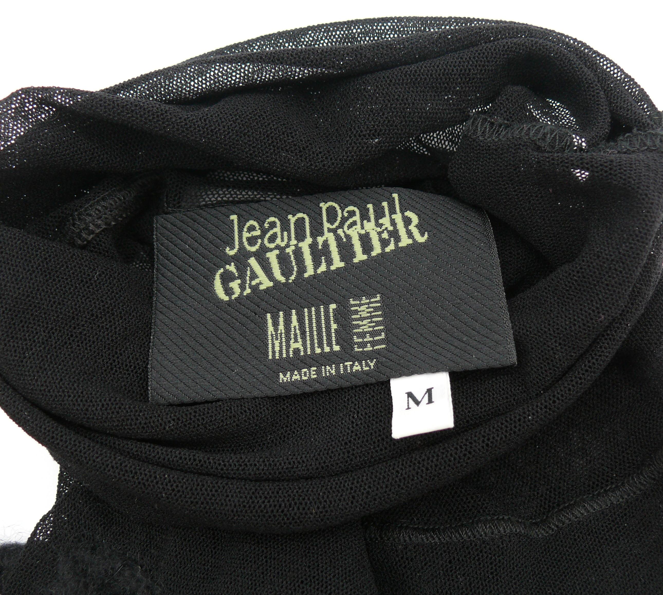 Women's Jean Paul Gaultier Vintage Black Turtleneck Top Size M