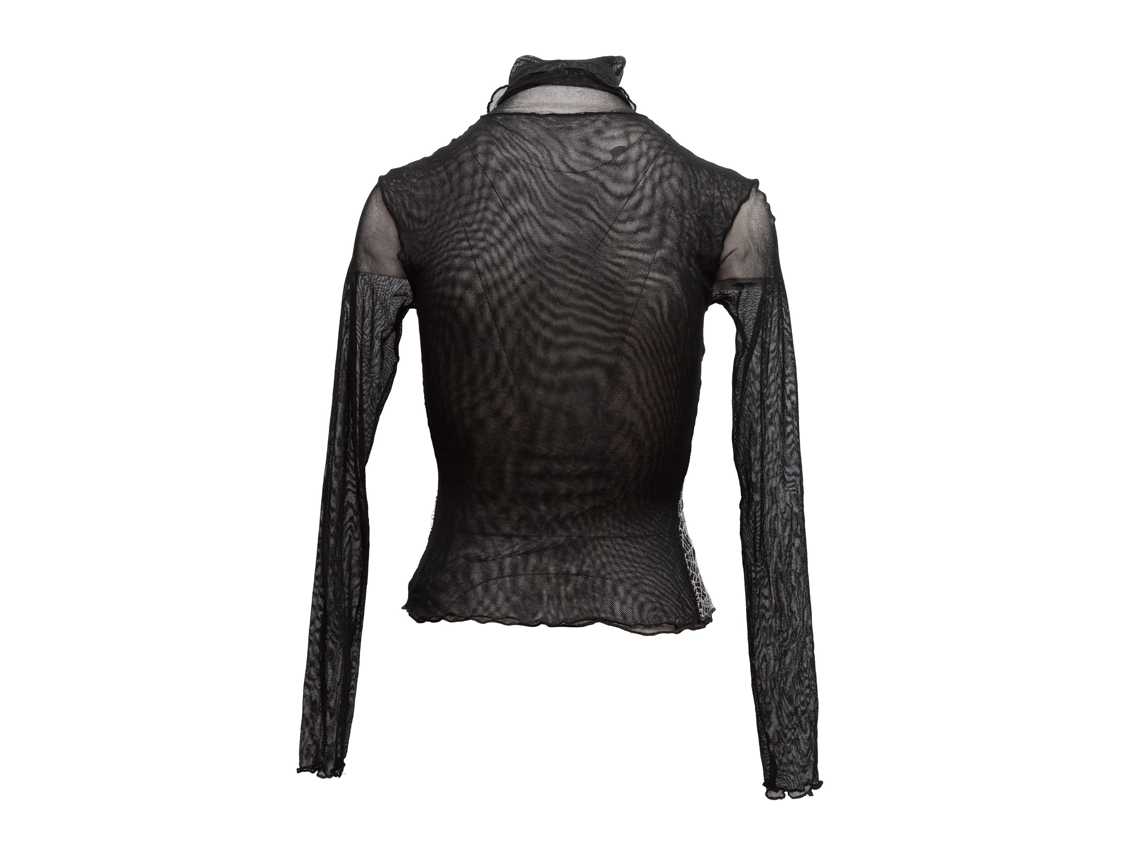 Jean Paul Gaultier Vintage Black & White Mesh Spider Web Top In Good Condition In New York, NY