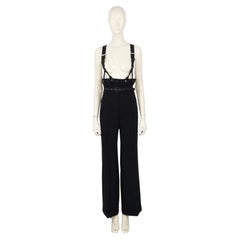 JEAN PAUL GAULTIER Vintage Black Wool High‑Waisted Suspender Trousers US Size 8