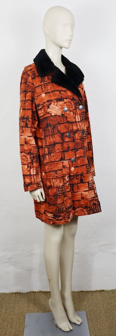 JEAN PAUL GAULTIER Vintage Abrigo con estampado de ladrillos Otoño/Invierno 1997
