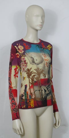 JEAN PAUL GAULTIER Vintage Broken Venus Statue Bust Japanese Print Top