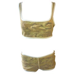 Jean Paul Gaultier Vintage c.1990 Bra Bralette Crop Top & Shorts 2-teiliges Set 