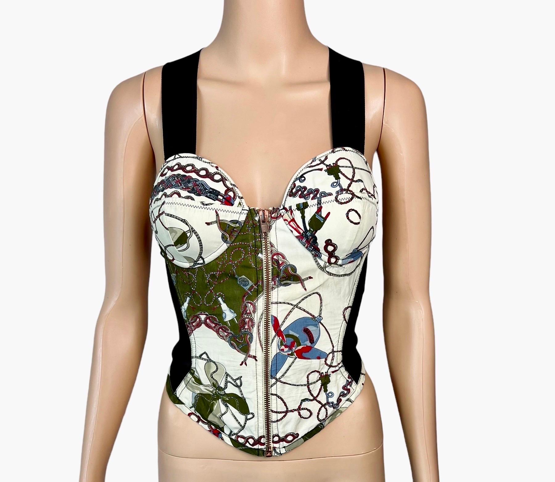 Jean Paul Gaultier Vintage S/S 1991 Soutien-gorge conique Bustier Sheer Side Panels Corset Top IT 42