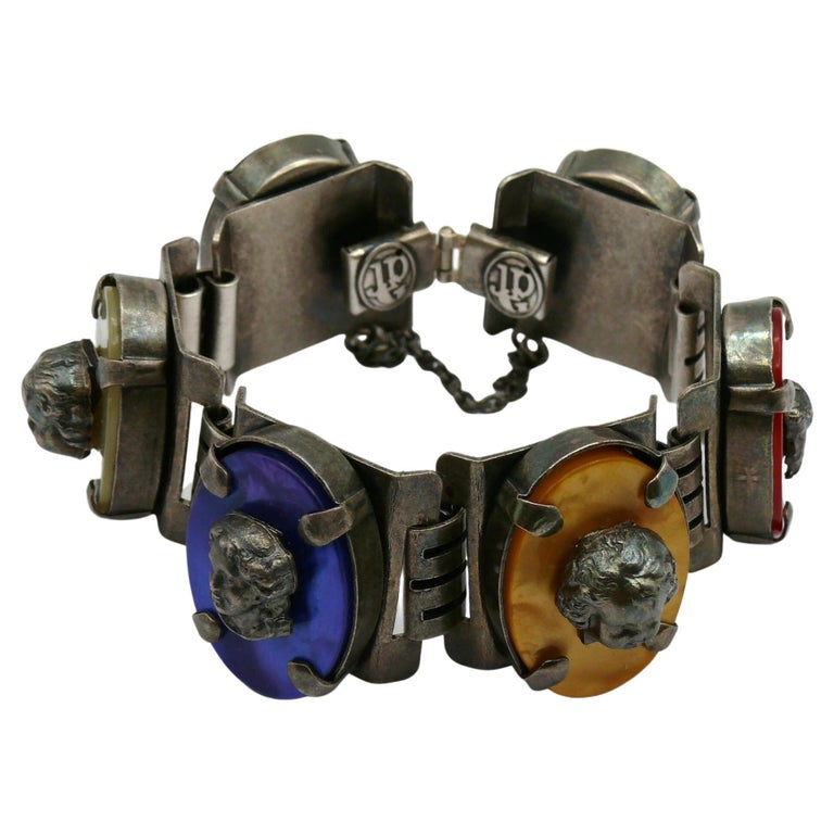 Bracelet Vintage Jean Paul Gaultier - Matière Lucite Et Métal Argenté/Cuivré - Occasion