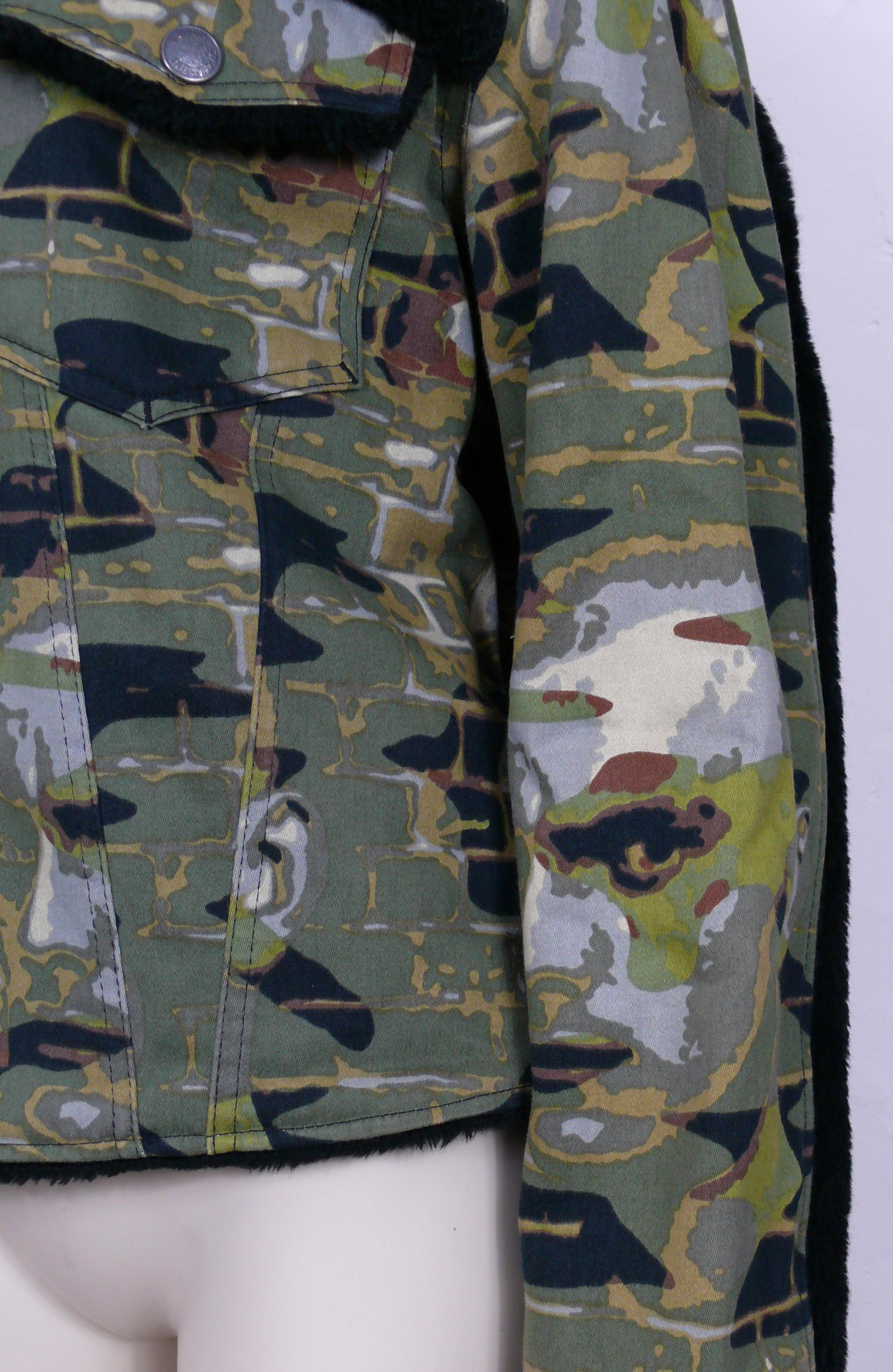 Jean Paul Gaultier Vintage Camouflage Faces Jacket Size L For Sale 1