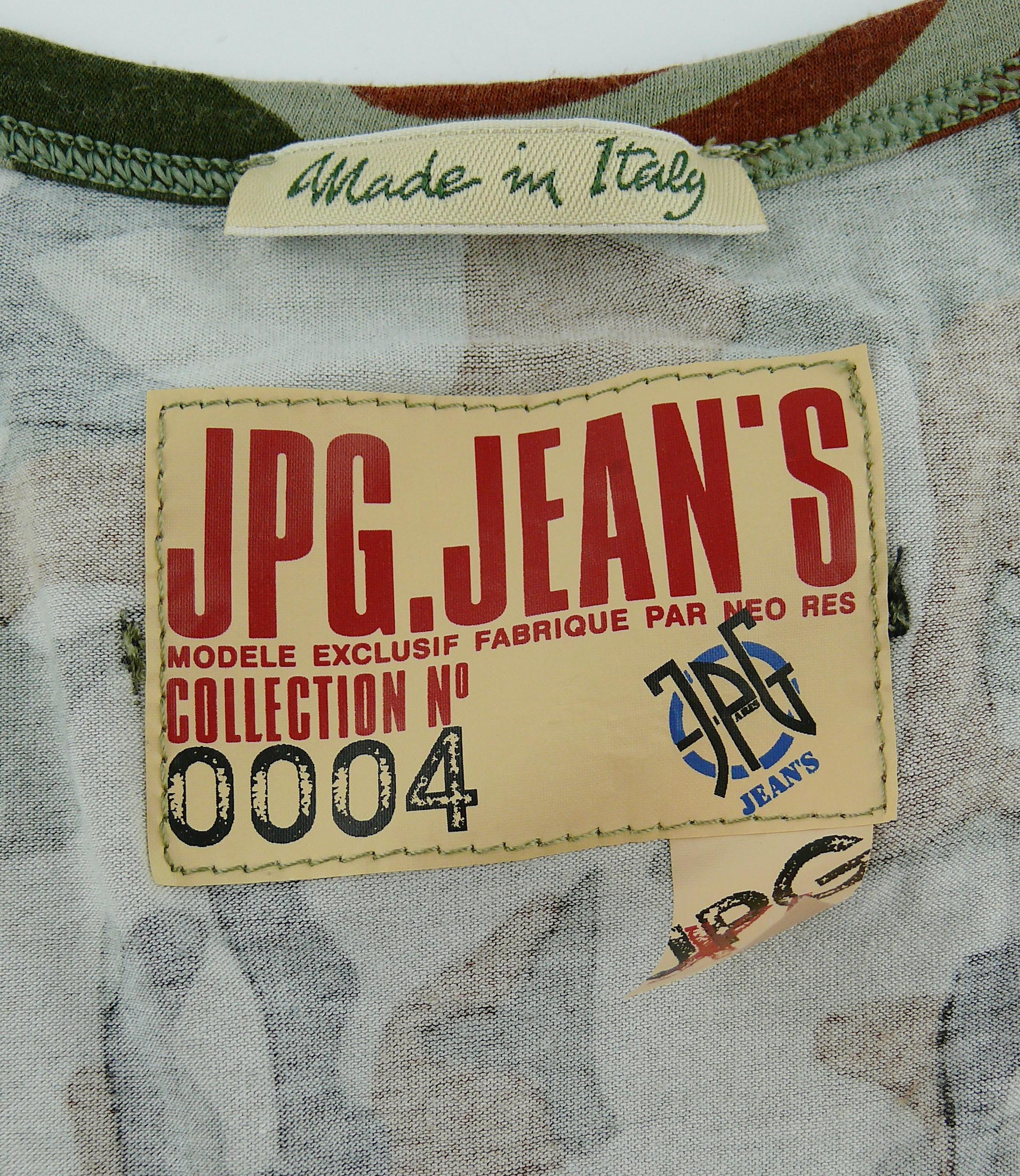 Jean Paul Gaultier Vintage Camouflage Faces Maxi Dress Size XL 1