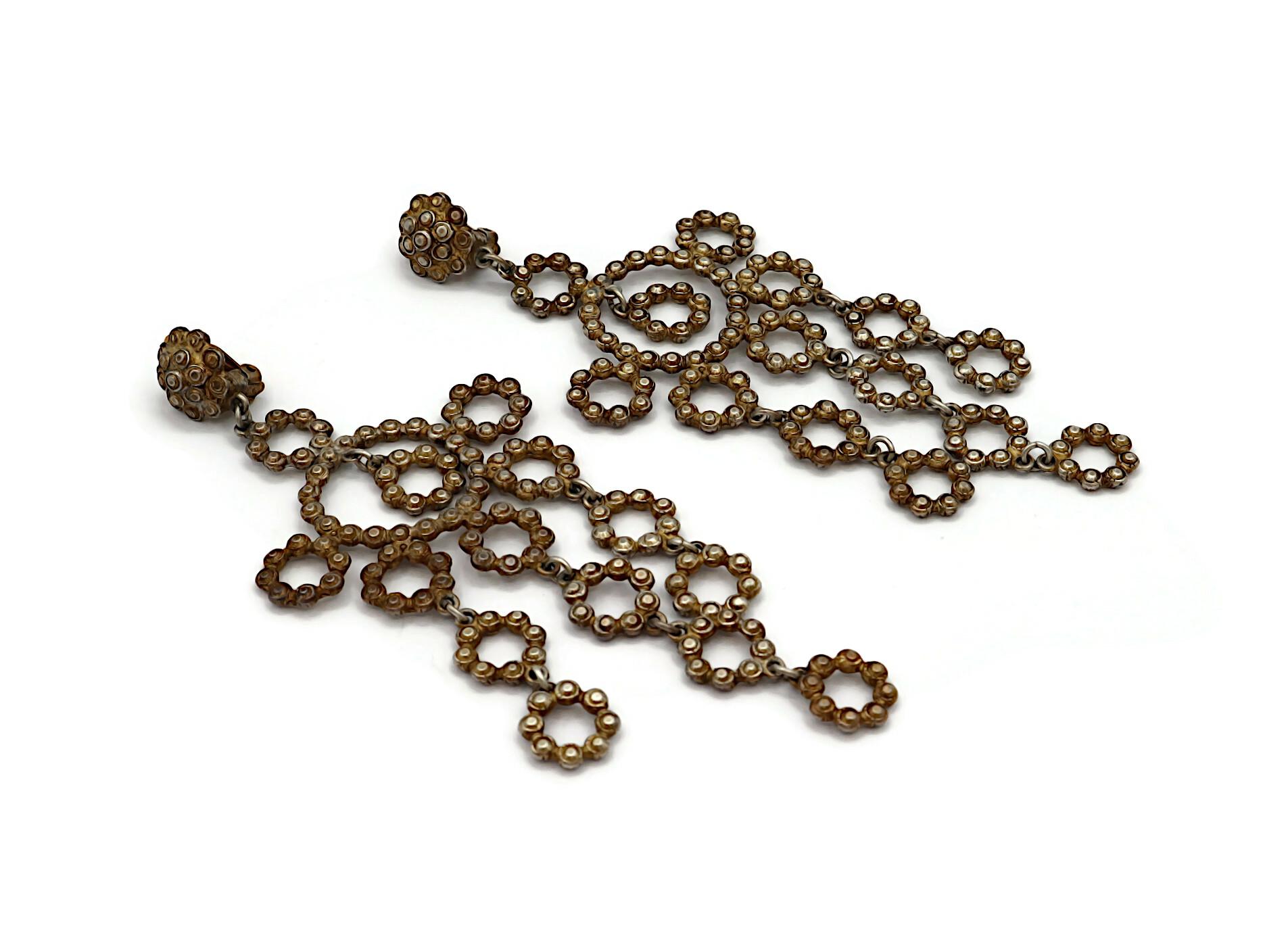 JEAN PAUL GAULTIER Vintage Chandelier Dangling Earrings In Good Condition For Sale In Nice, FR