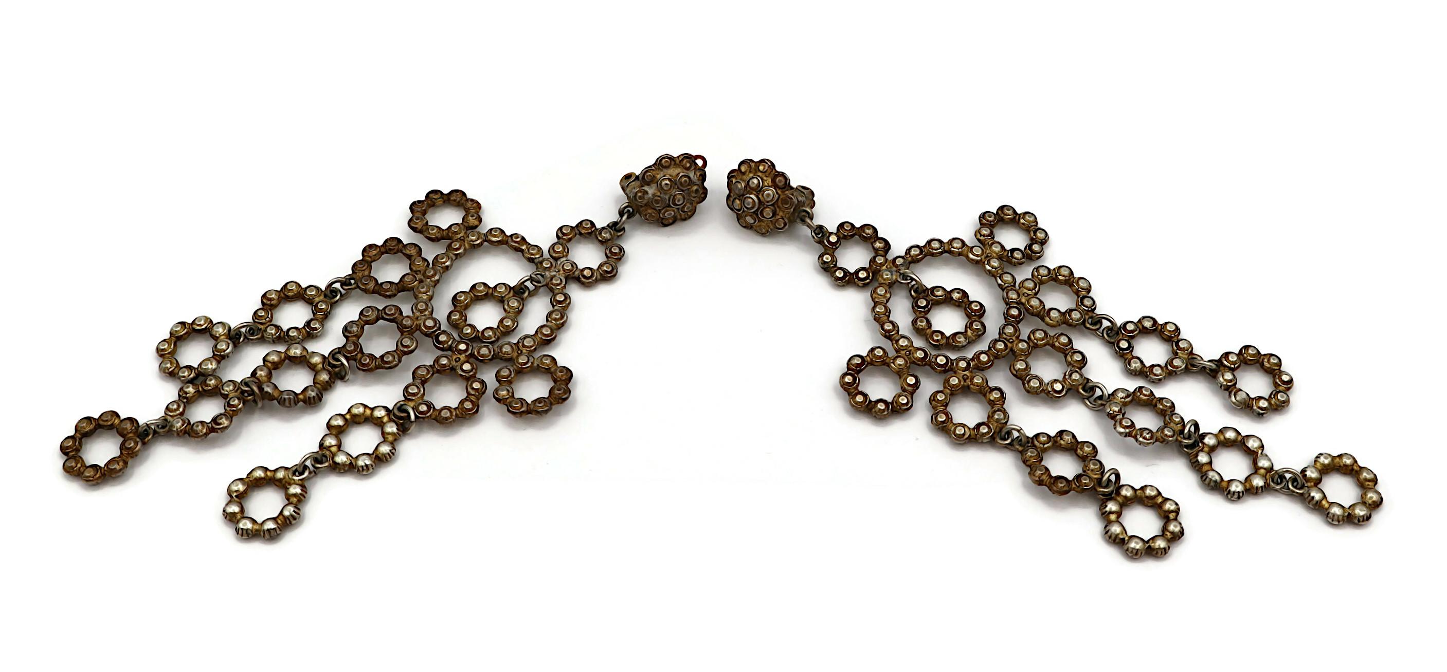 JEAN PAUL GAULTIER Vintage Chandelier Dangling Earrings For Sale 2