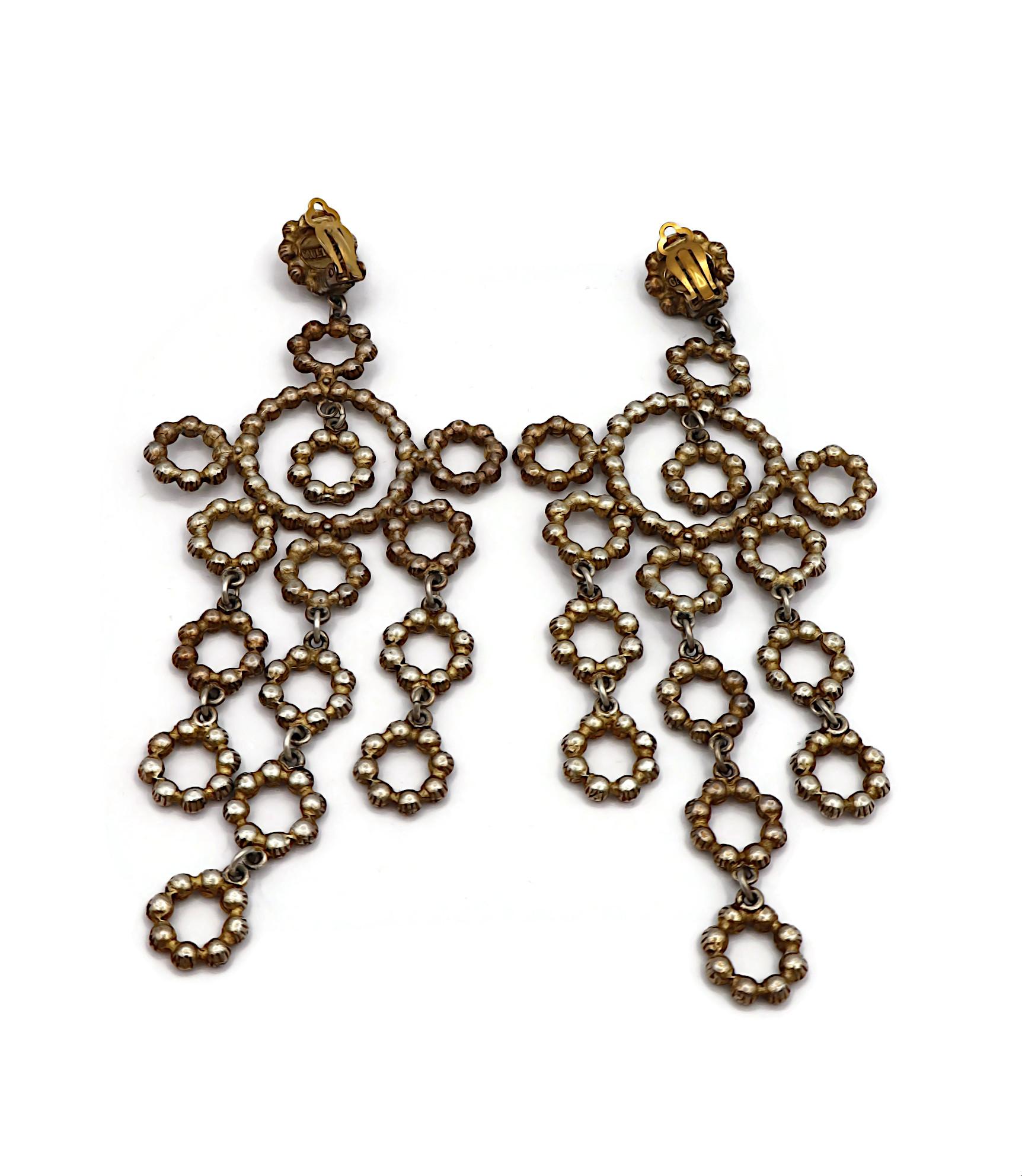 JEAN PAUL GAULTIER Vintage Chandelier Dangling Earrings For Sale 3