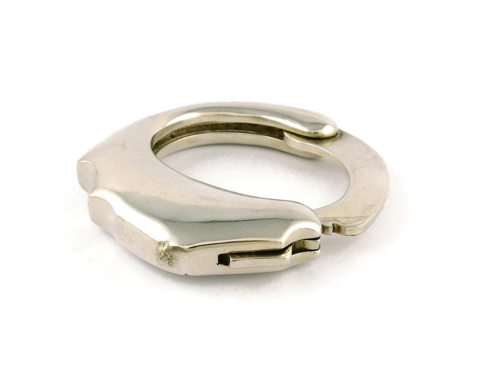 Jean Paul Gaultier Vintage Chunky Sterling Silver Handcuff Bracelet 5