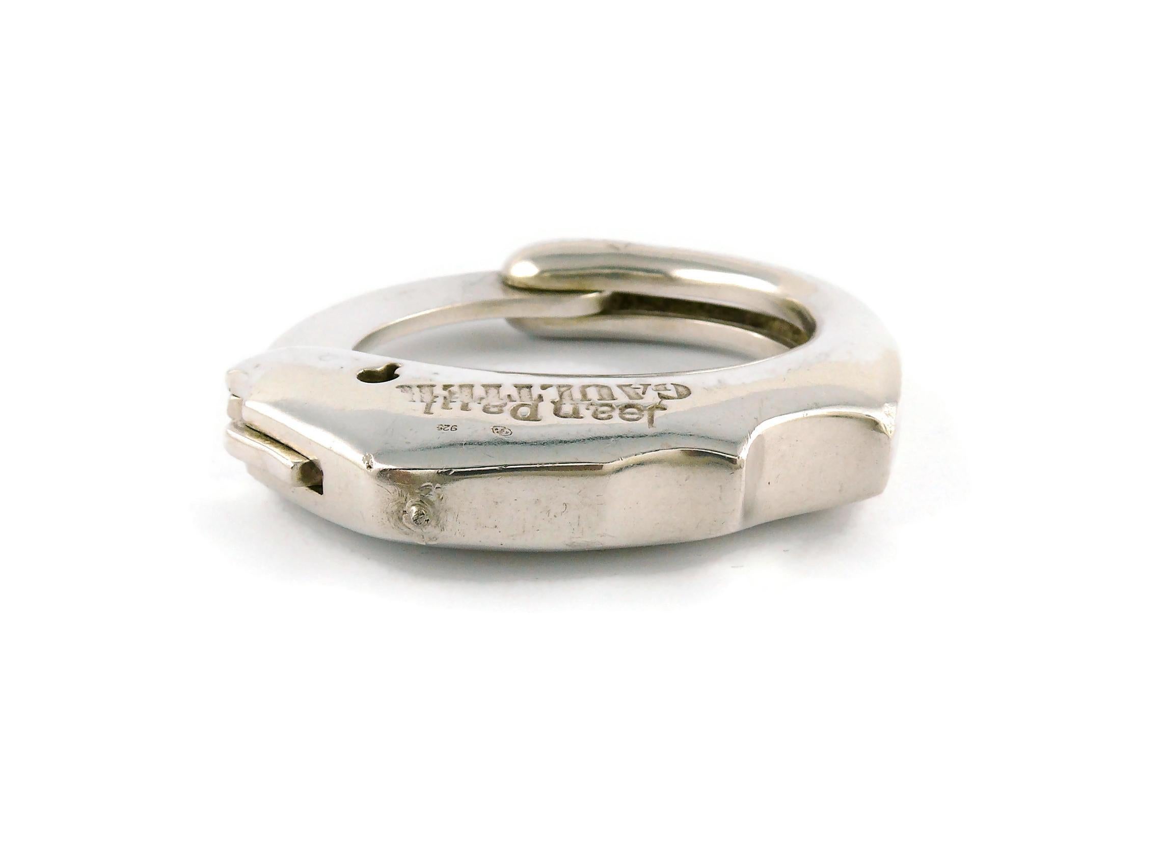 Jean Paul Gaultier Vintage Chunky Sterling Silver Handcuff Bracelet In Good Condition In Nice, FR