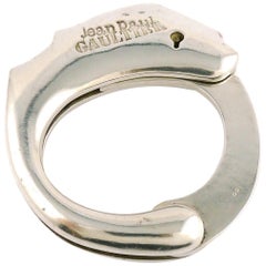 Jean Paul Gaultier Vintage Chunky Sterling Silver Handcuff Bracelet