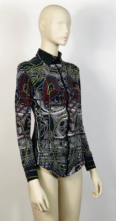 Jean Paul Gaultier Vintage Circuit Print Cyborg Top Size S
