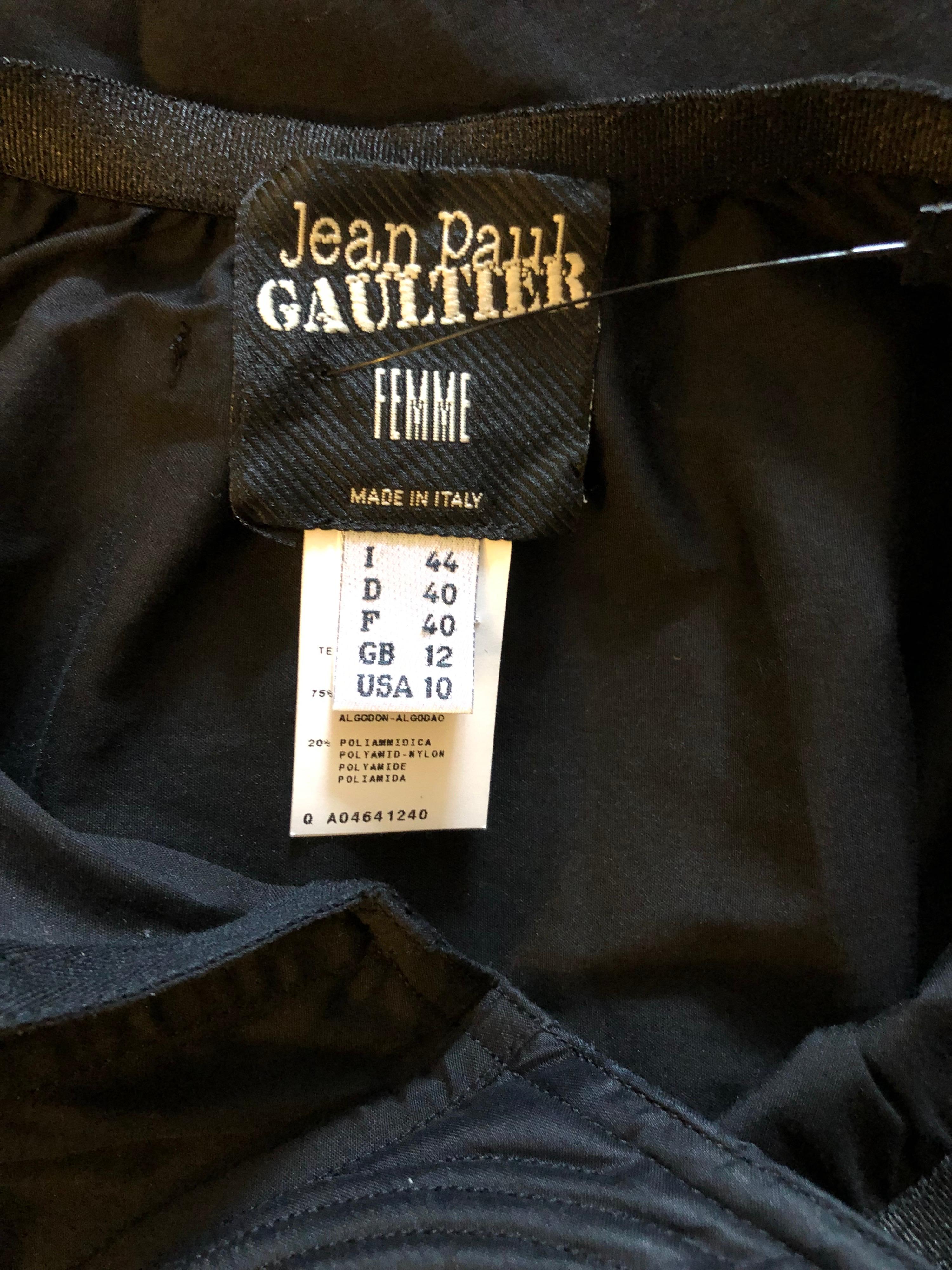 Jean Paul Gaultier Spring 2010 Cone Bra Black Dress  For Sale 4