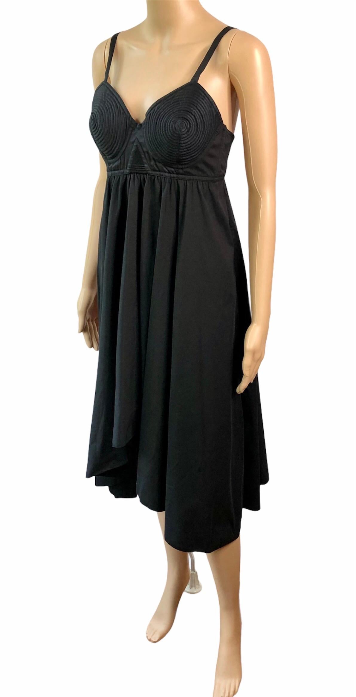 Jean Paul Gaultier Spring 2010 Cone Bra Black Dress  For Sale 1
