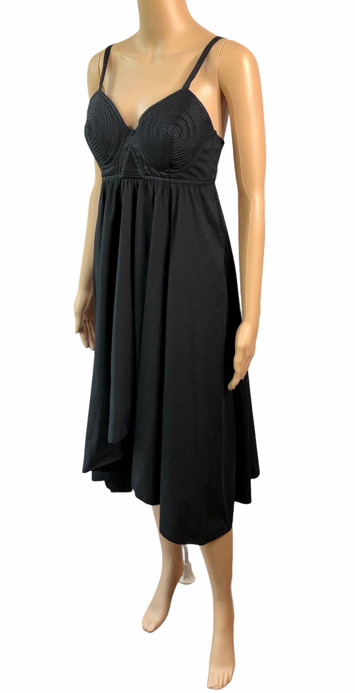 Jean Paul Gaultier Spring 2010 Cone Bra Black Dress  For Sale 2