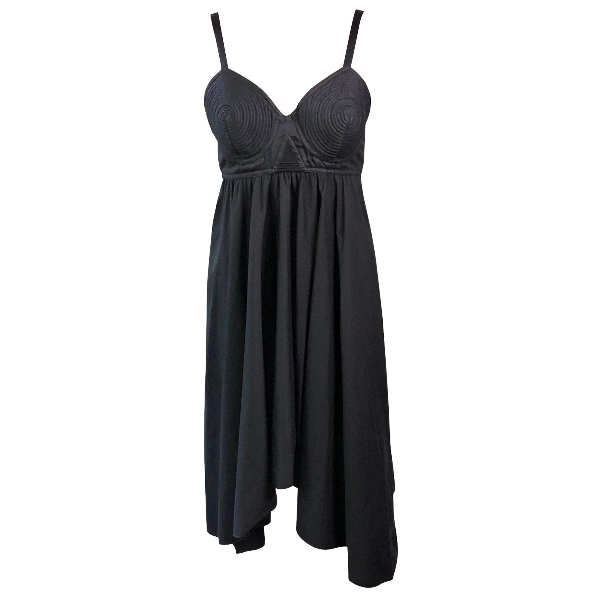 Jean Paul Gaultier Vintage Cone Bra Black Dress 