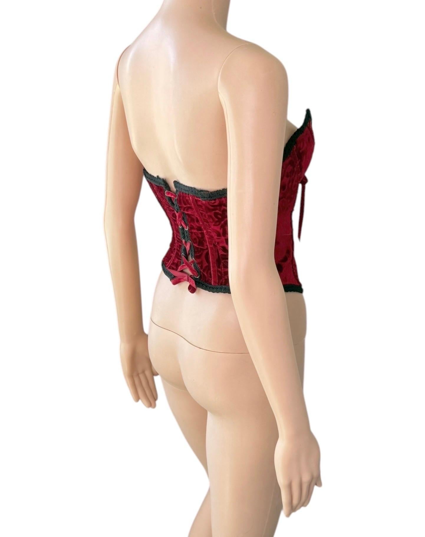 Jean Paul Gaultier Vintage Korsett-Bustier aus Samt Top im Angebot 5