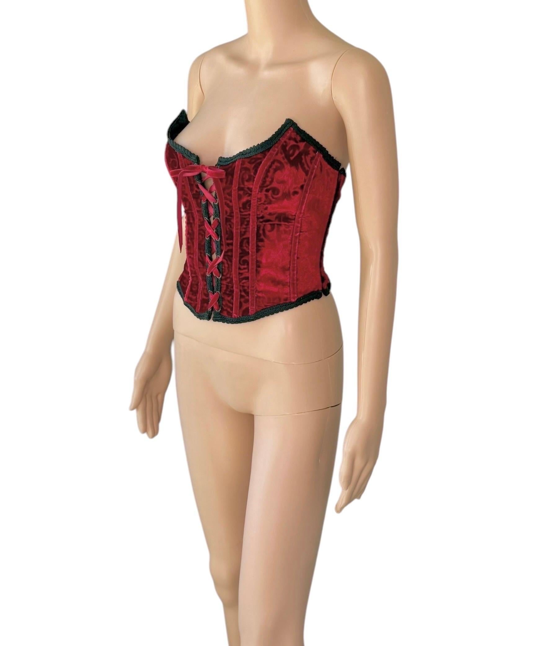 Jean Paul Gaultier Vintage Korsett-Bustier aus Samt Top im Angebot 6
