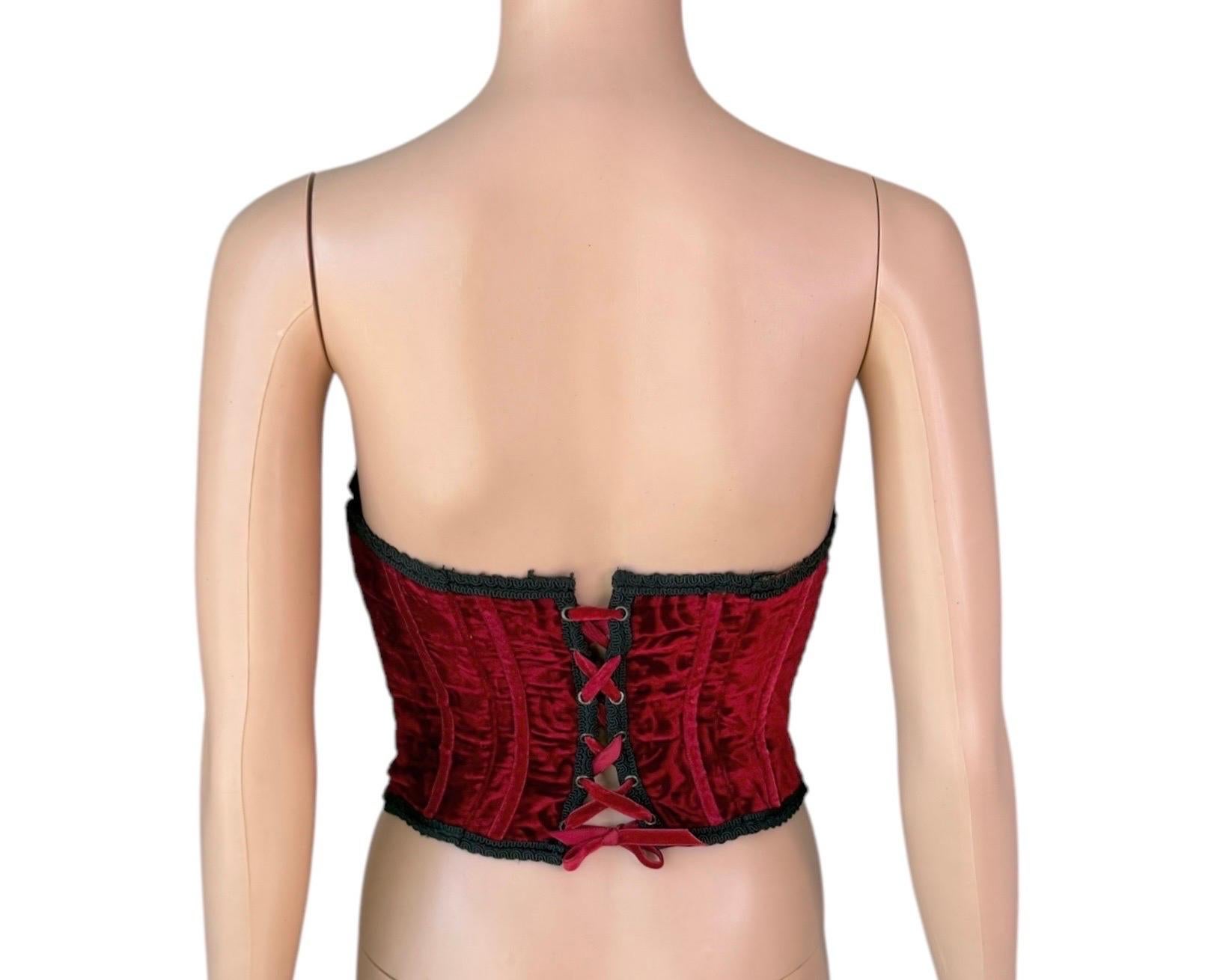 Jean Paul Gaultier Vintage Korsett-Bustier aus Samt Top im Zustand „Gut“ im Angebot in Naples, FL