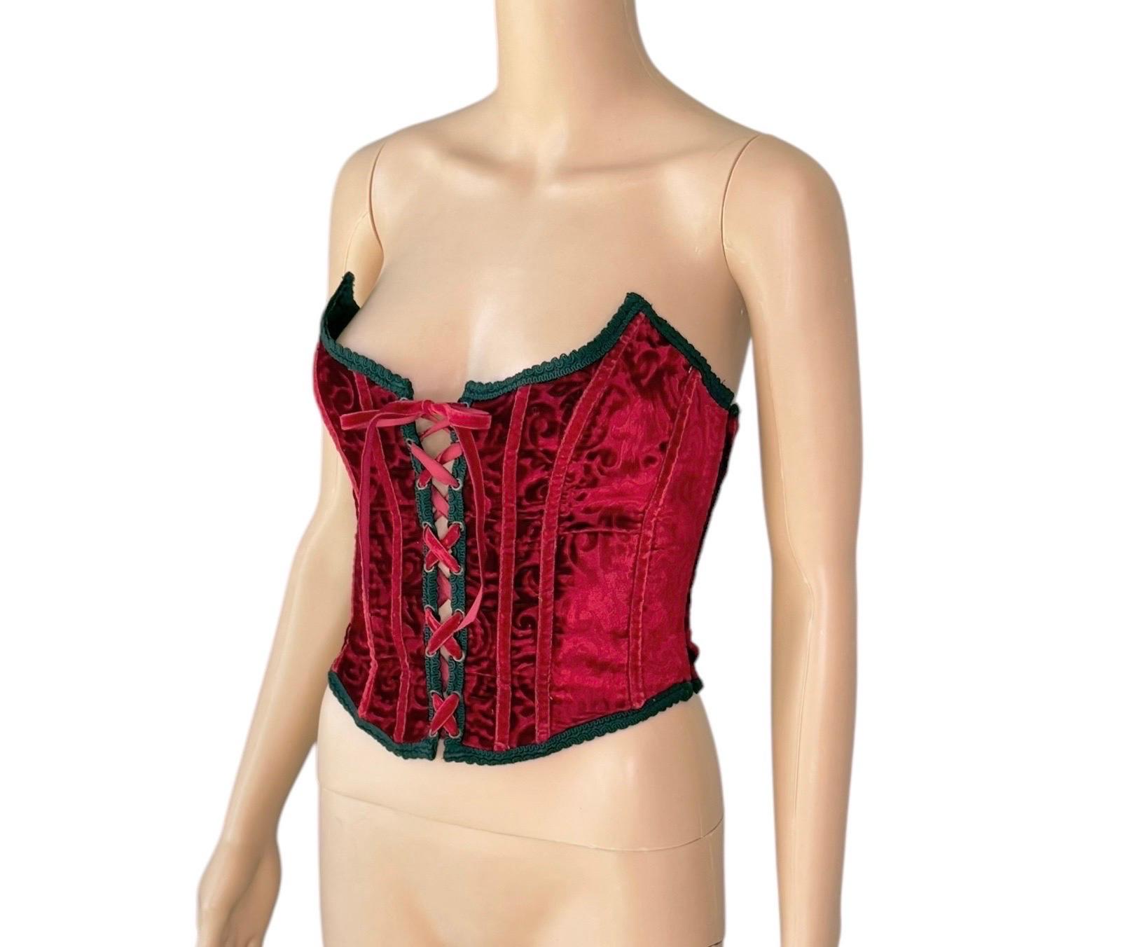 Jean Paul Gaultier Vintage Korsett-Bustier aus Samt Top Damen im Angebot