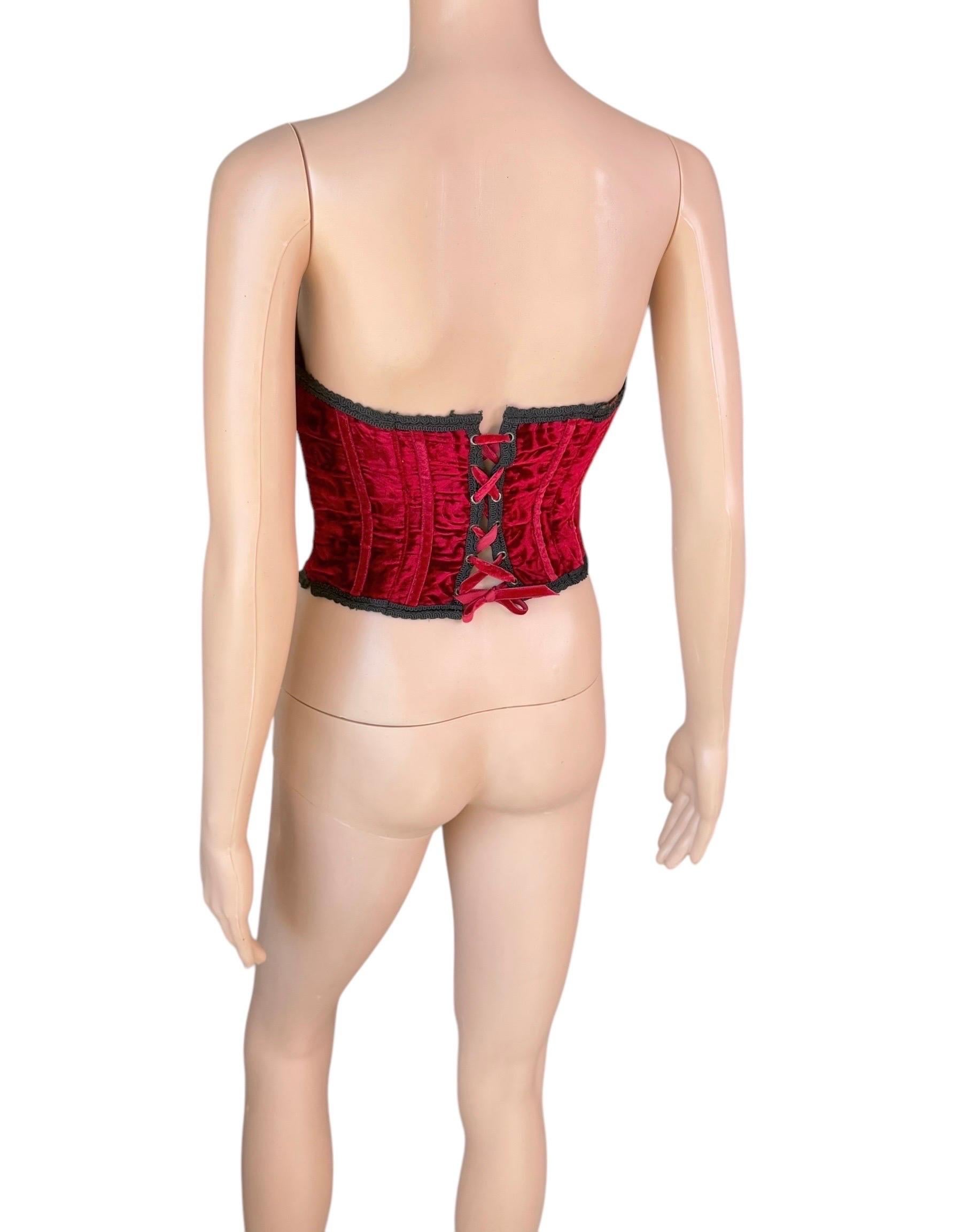 Jean Paul Gaultier Vintage Korsett-Bustier aus Samt Top im Angebot 1