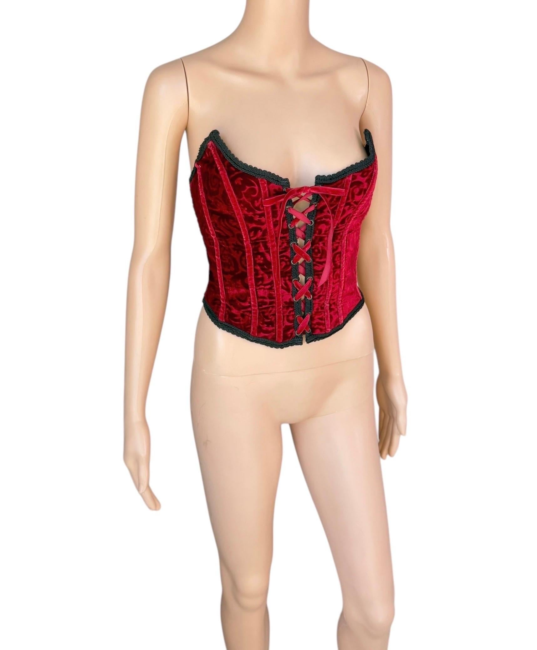 Jean Paul Gaultier Vintage Korsett-Bustier aus Samt Top im Angebot 2