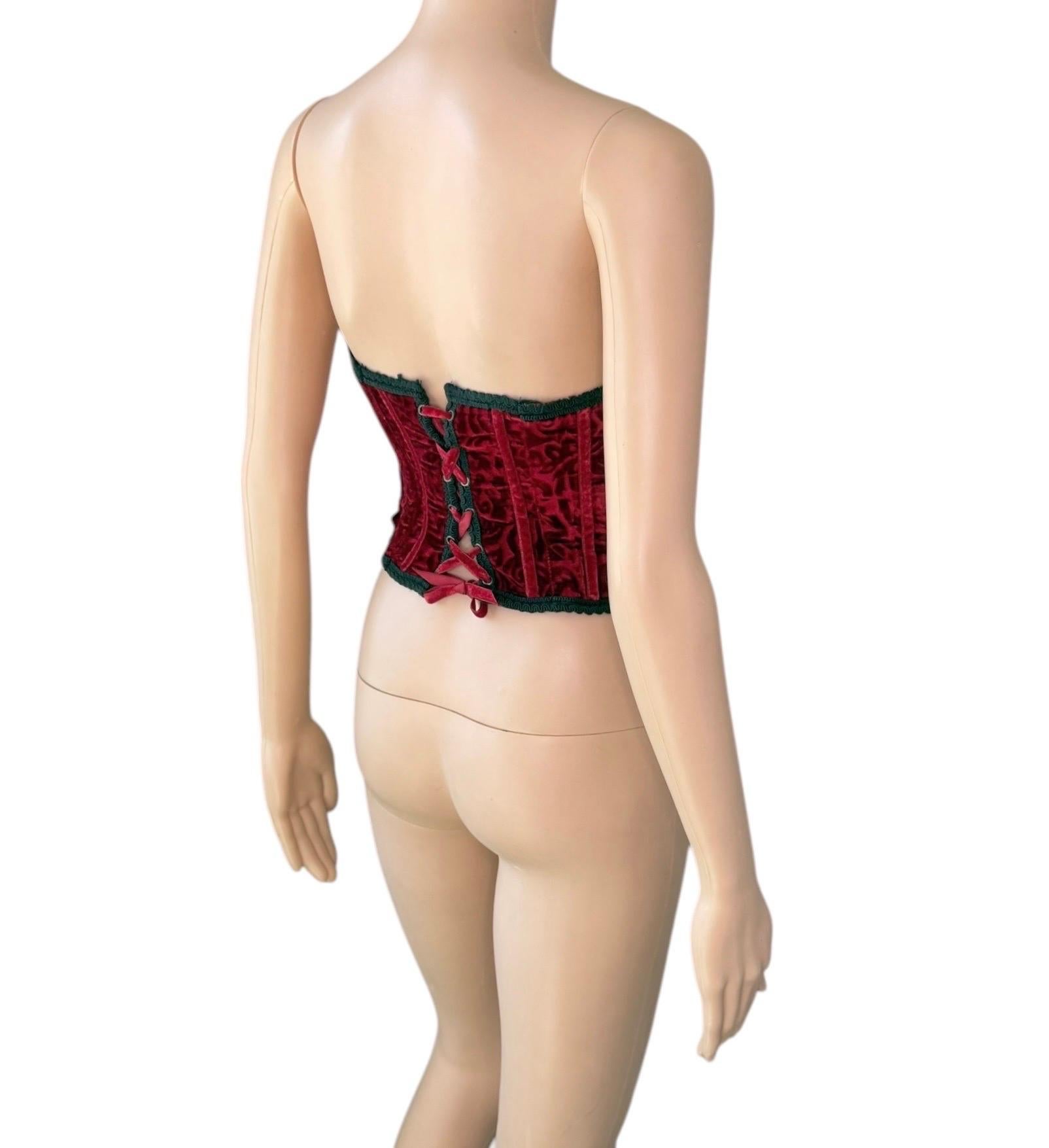 Jean Paul Gaultier Vintage Korsett-Bustier aus Samt Top im Angebot 3